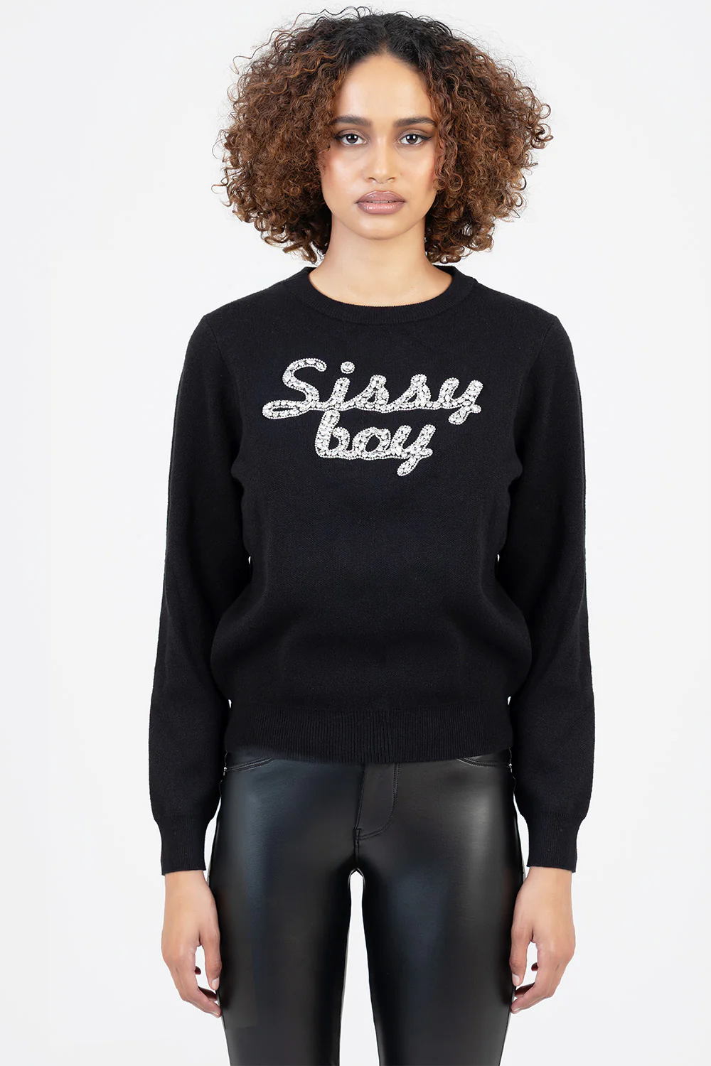 Bling Logo Knit Top - Black - Image 4