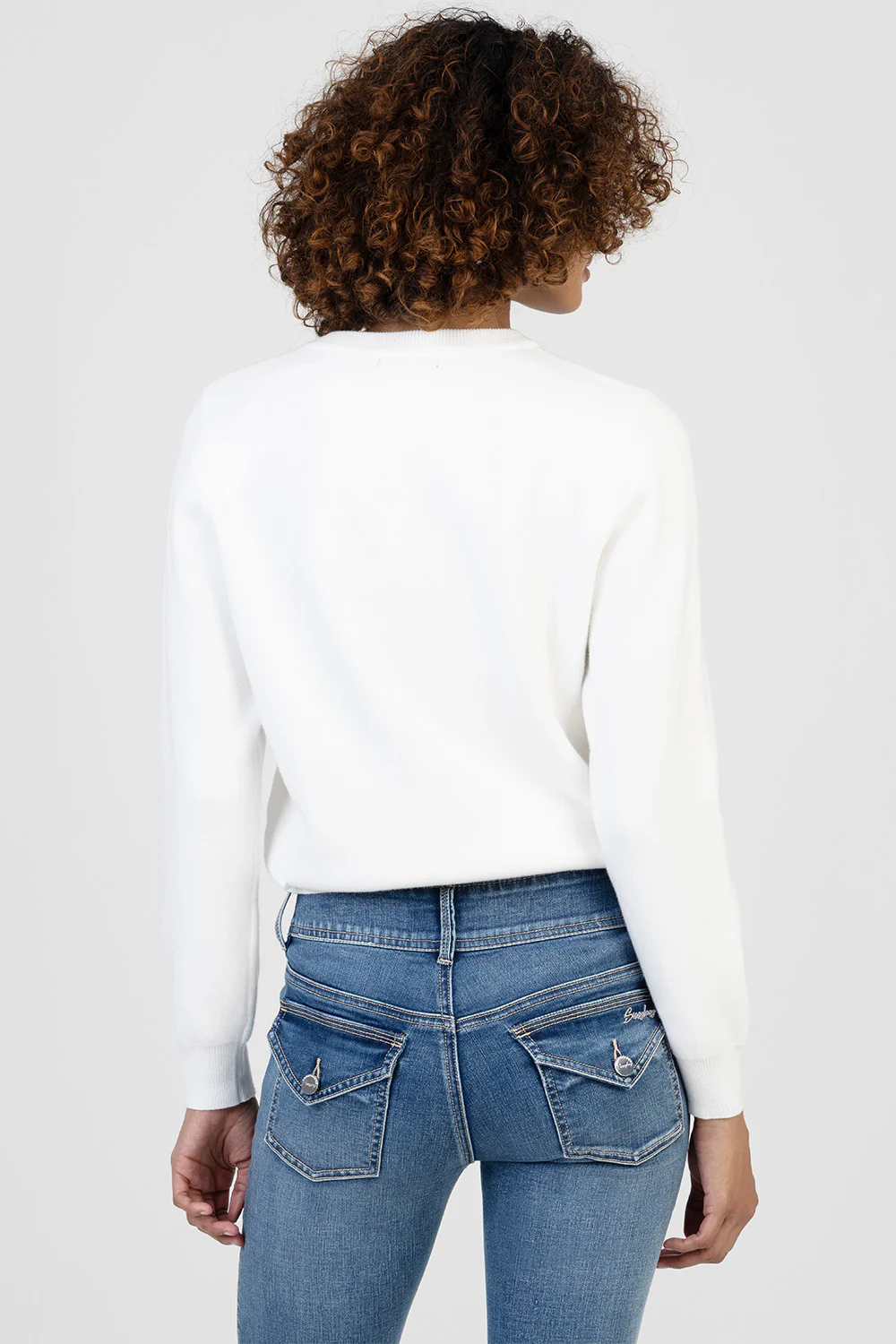Bling Logo Pearl Knit Top - Off White - Image 3