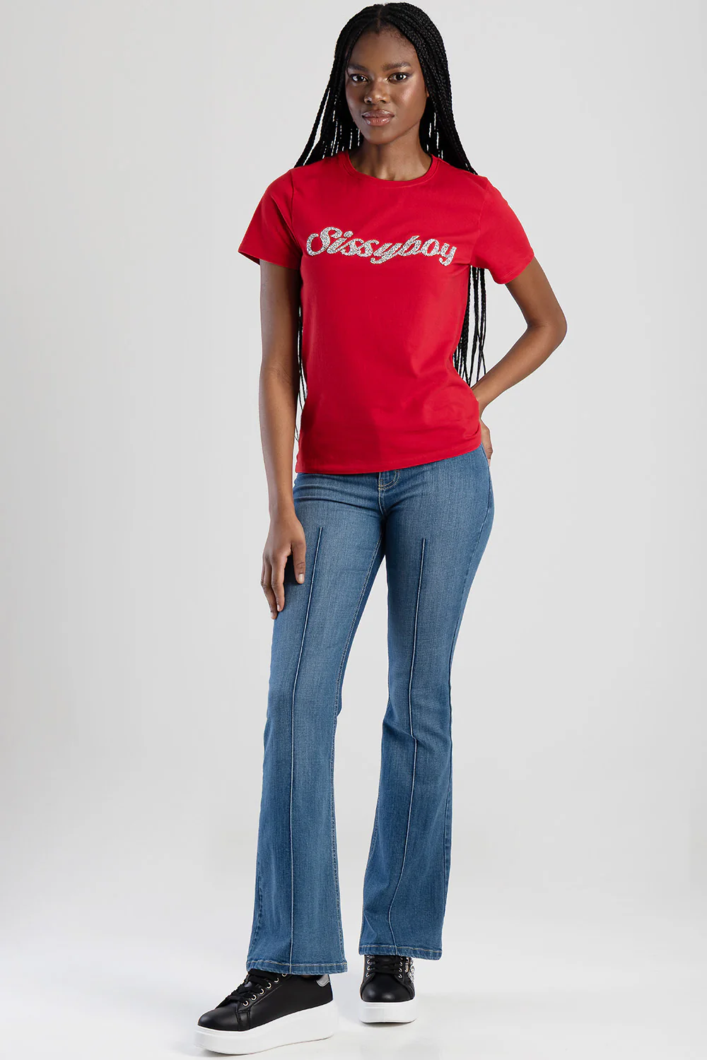 Bling Logo Regular Tee - Red - Image 4