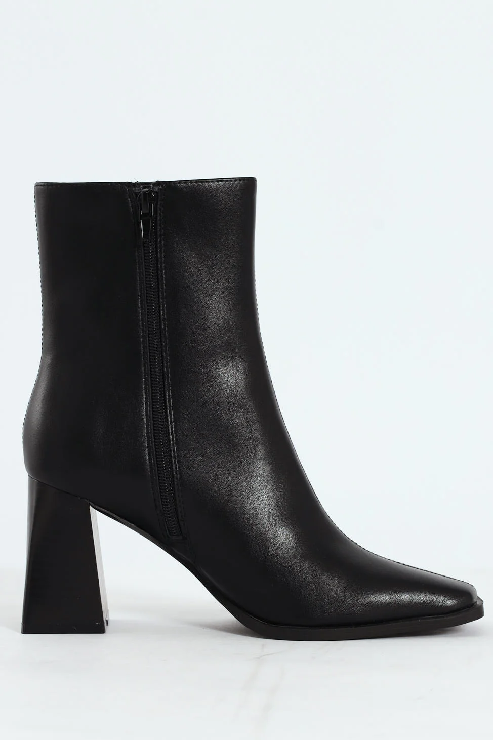 Block Heel Ankle Boots - Black - Image 3