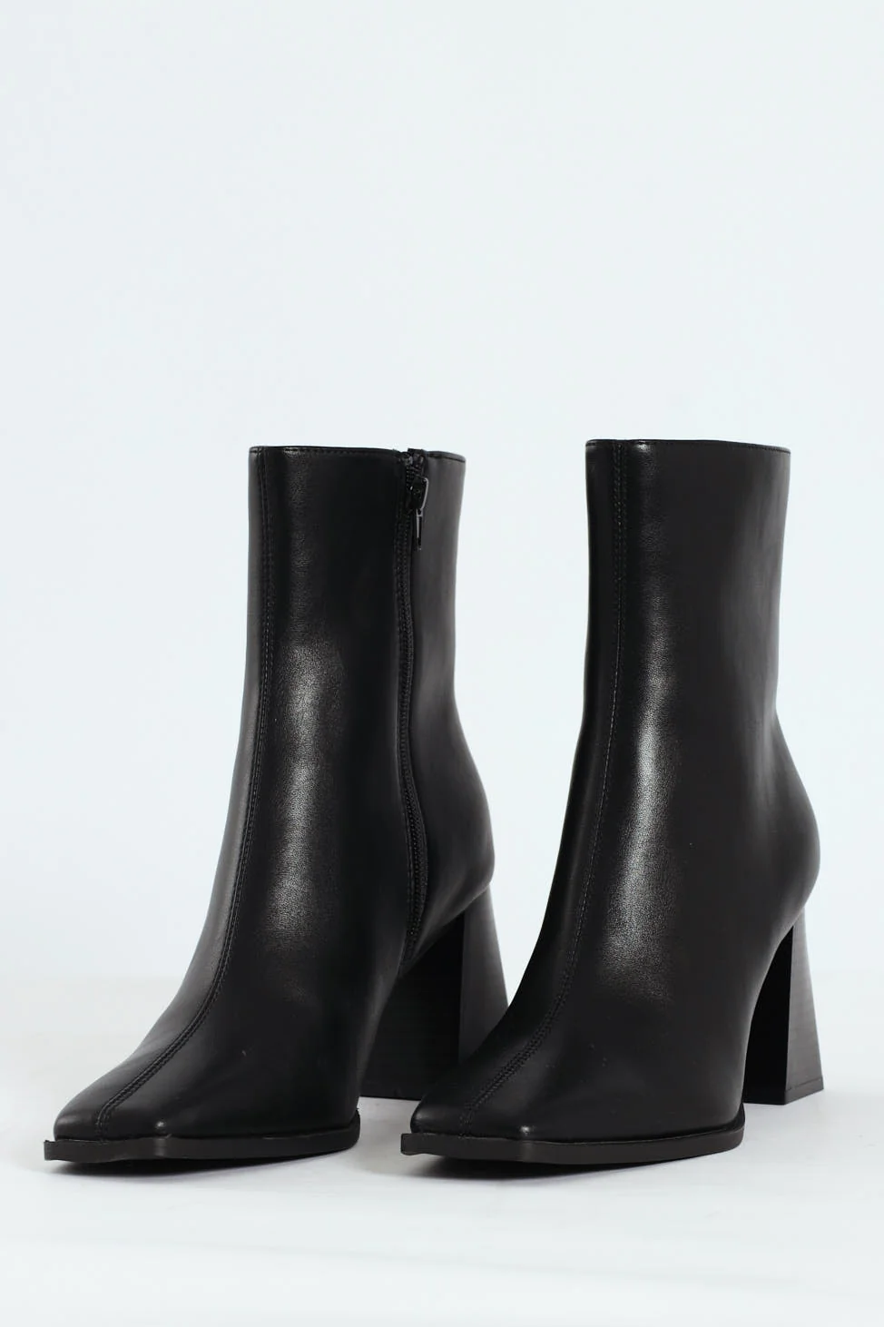 Block Heel Ankle Boots - Black - Image 5