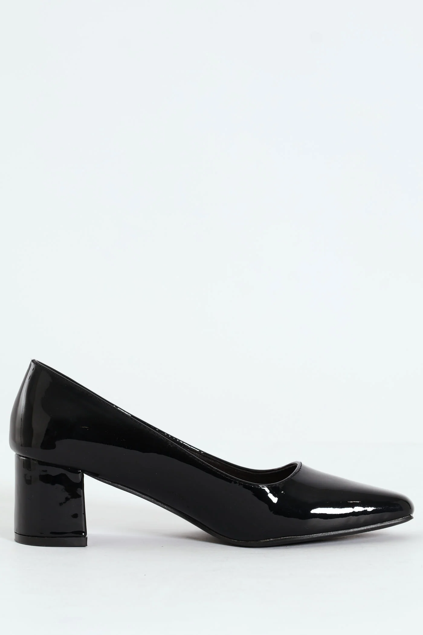 Block Court Heel - Black - Image 3