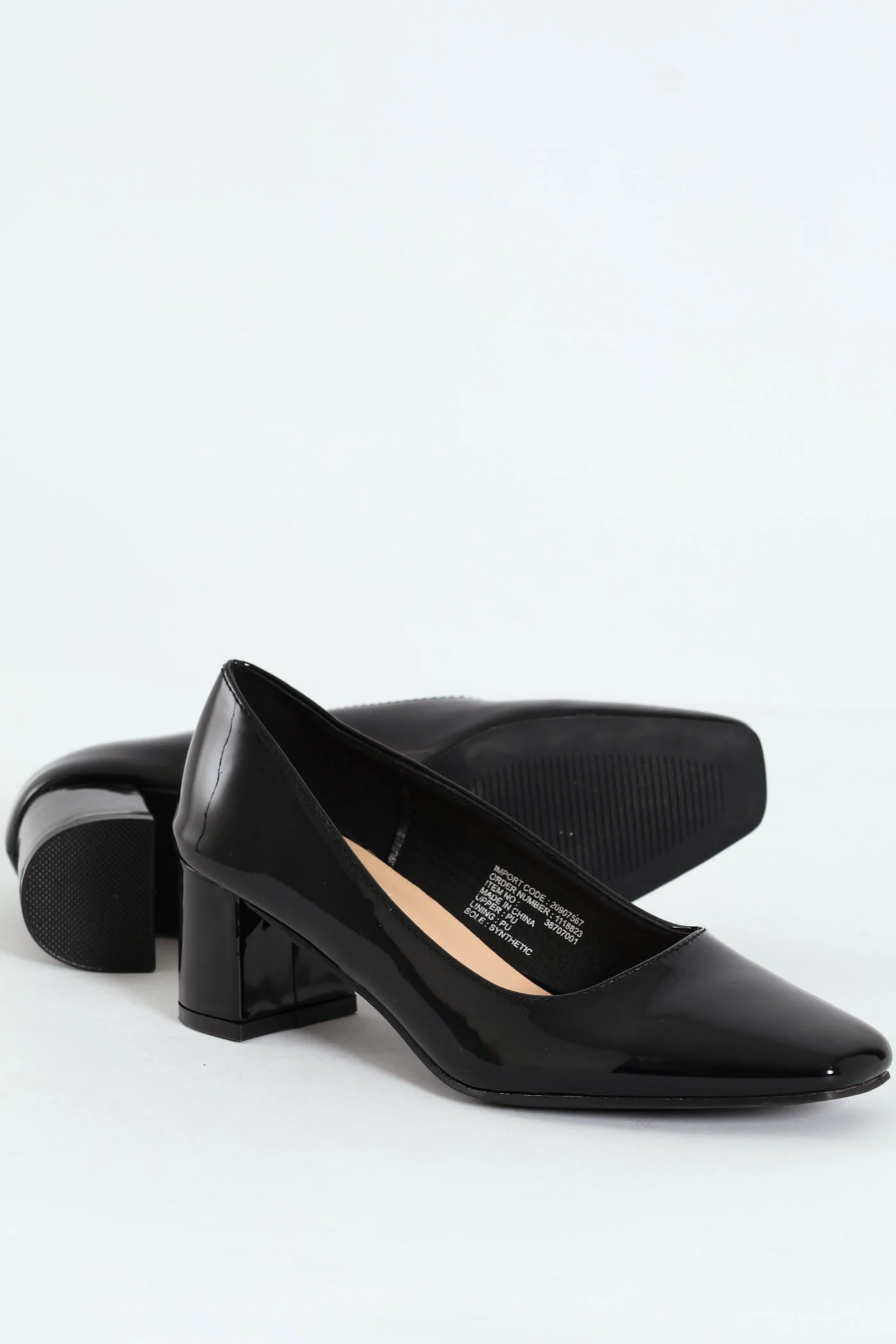 Block Court Heel - Black - Image 4