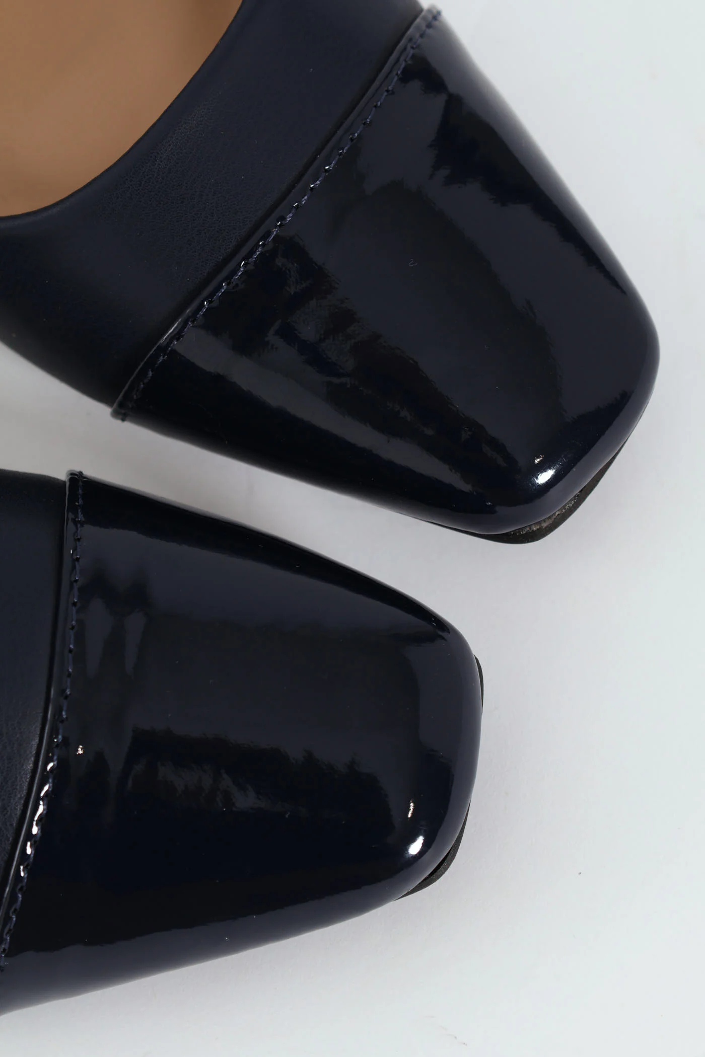 Block Court Heel - Navy - Image 2