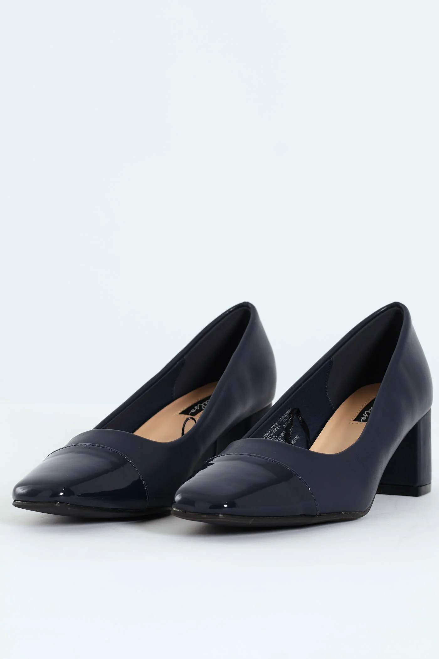 Block Court Heel - Navy - Image 3