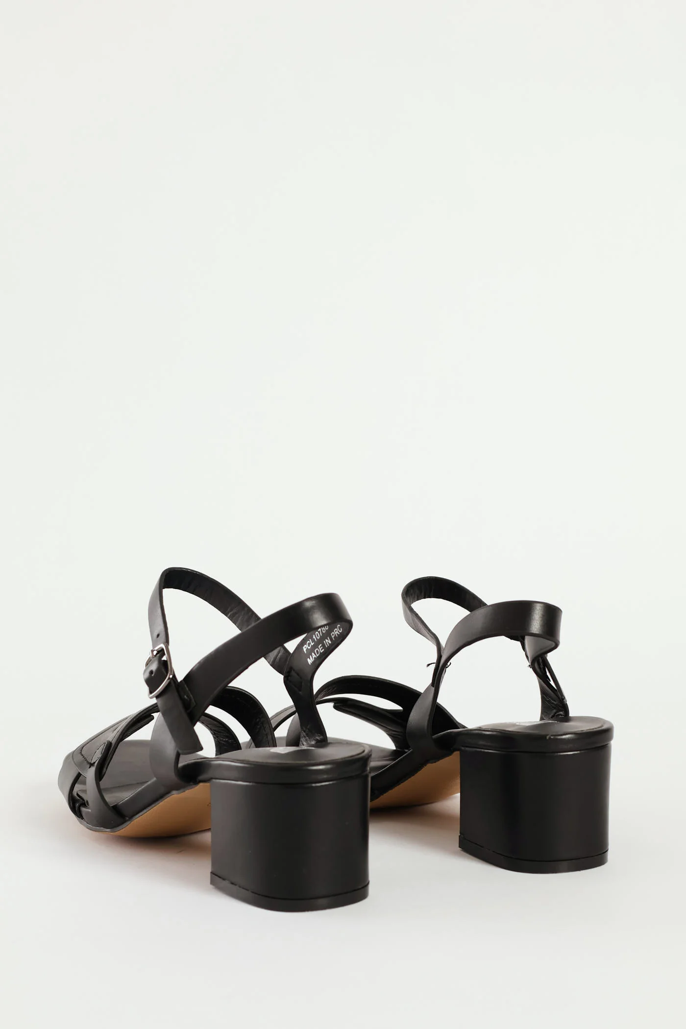 Strappy Block Heel - Black - Image 3