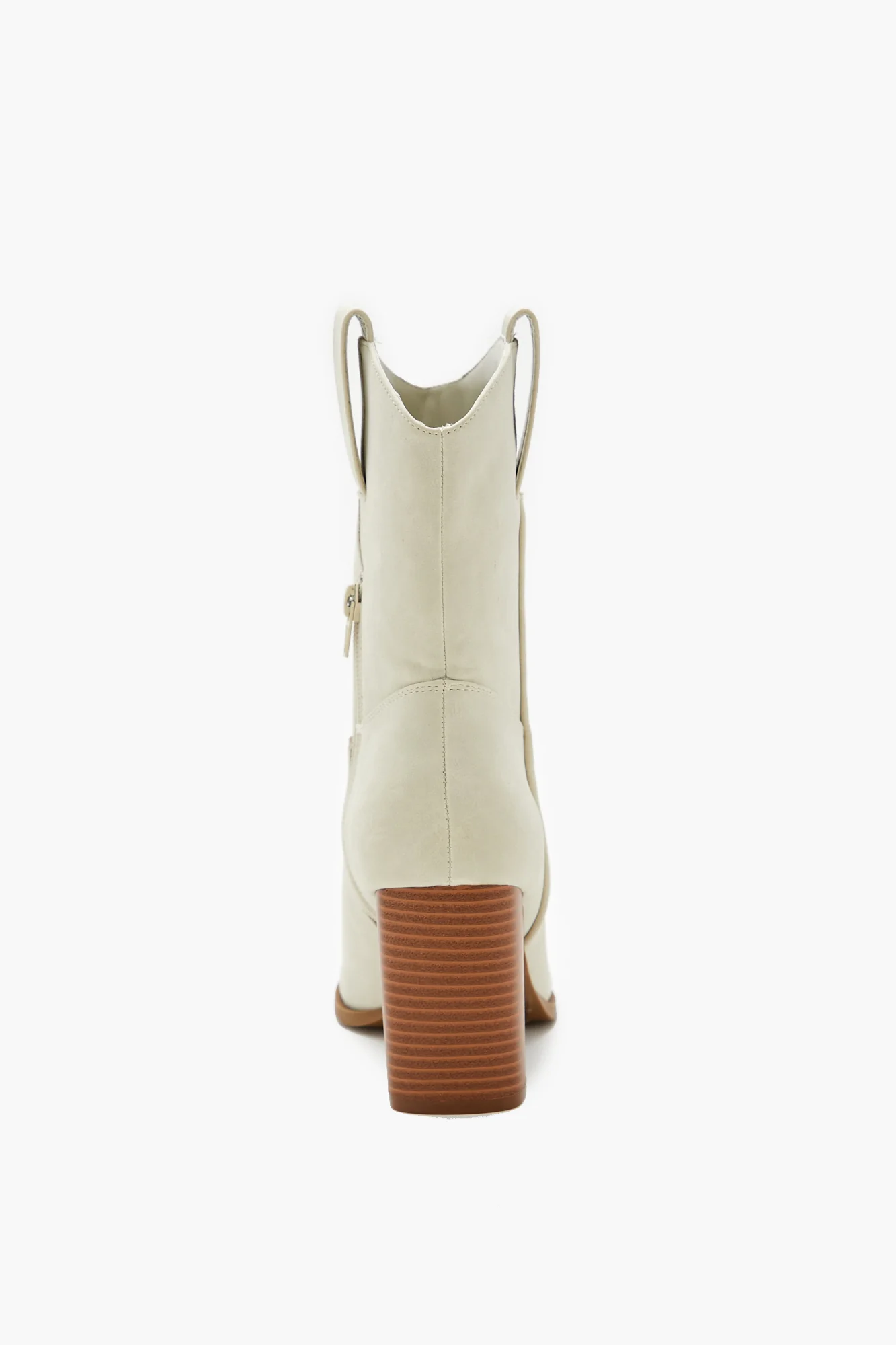 Block Heel Mid Shaft Boot - Taupe - Image 4