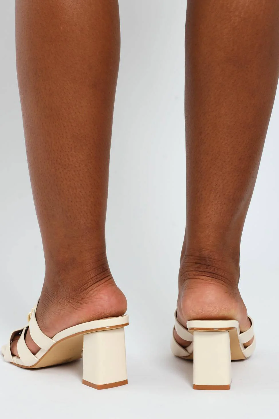 Link Trim Block Heel - Off White - Image 3