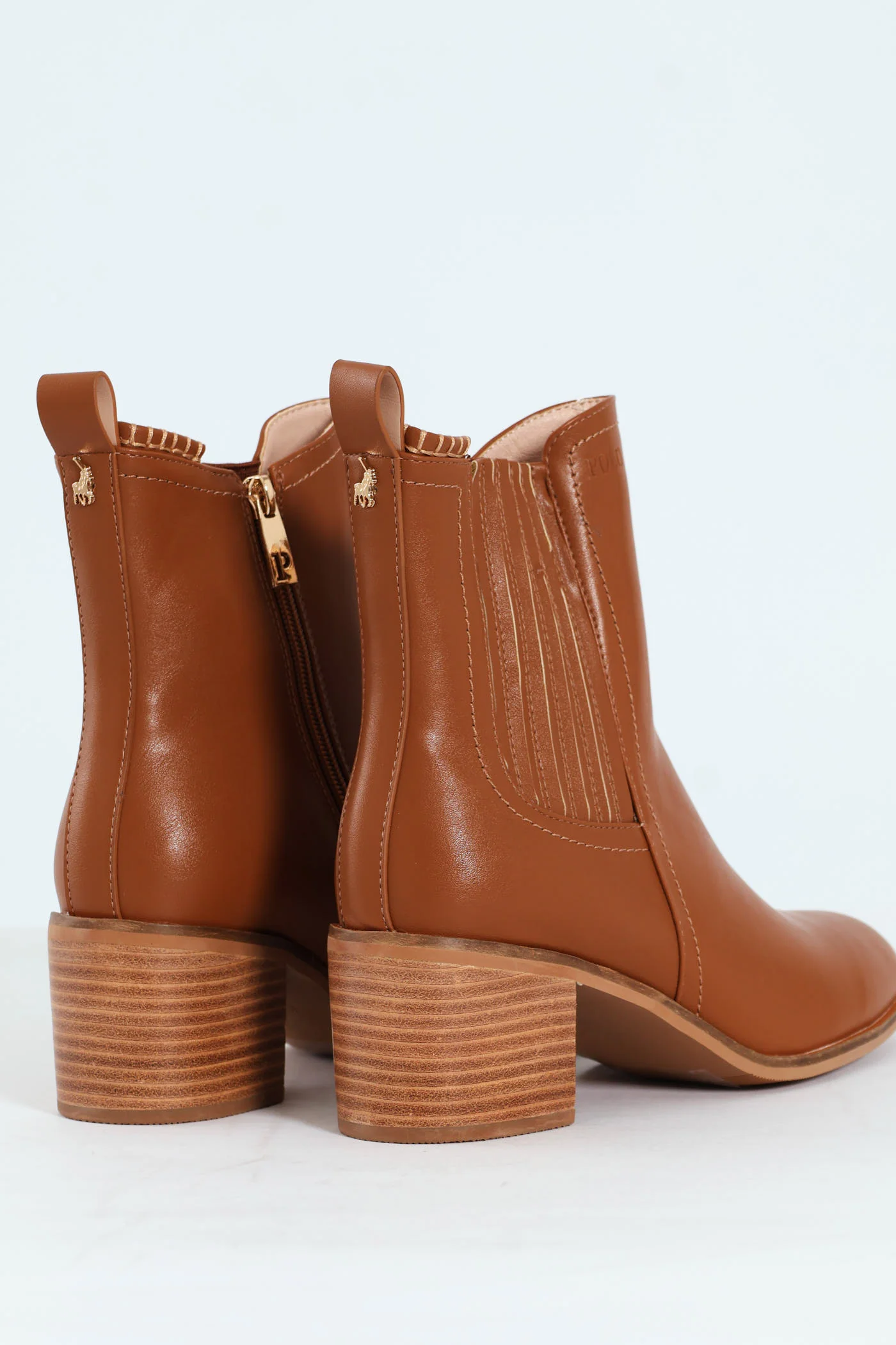Block Heel Side Gusset Chelsea Boot - Brown - Image 2