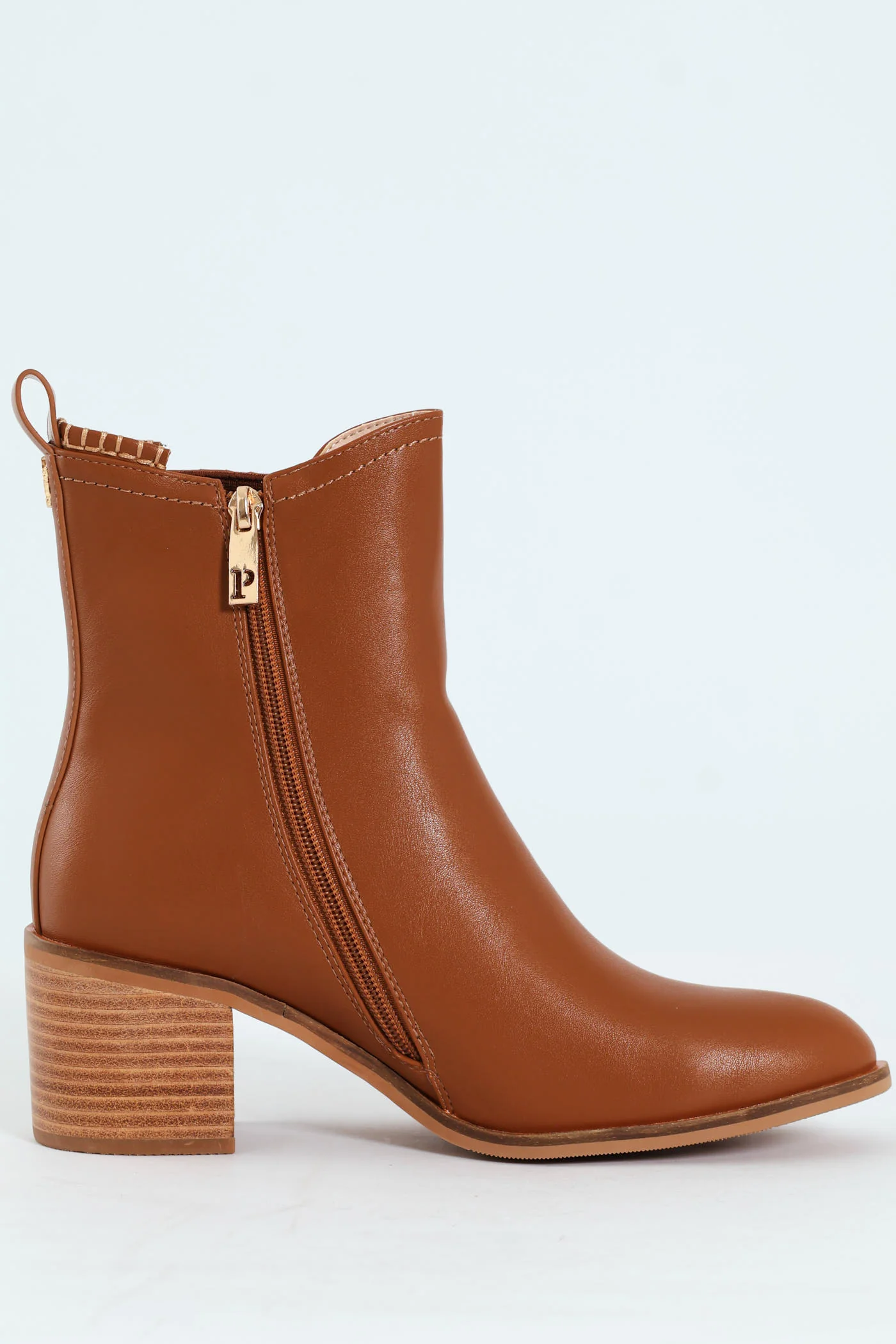Block Heel Side Gusset Chelsea Boot - Brown - Image 5