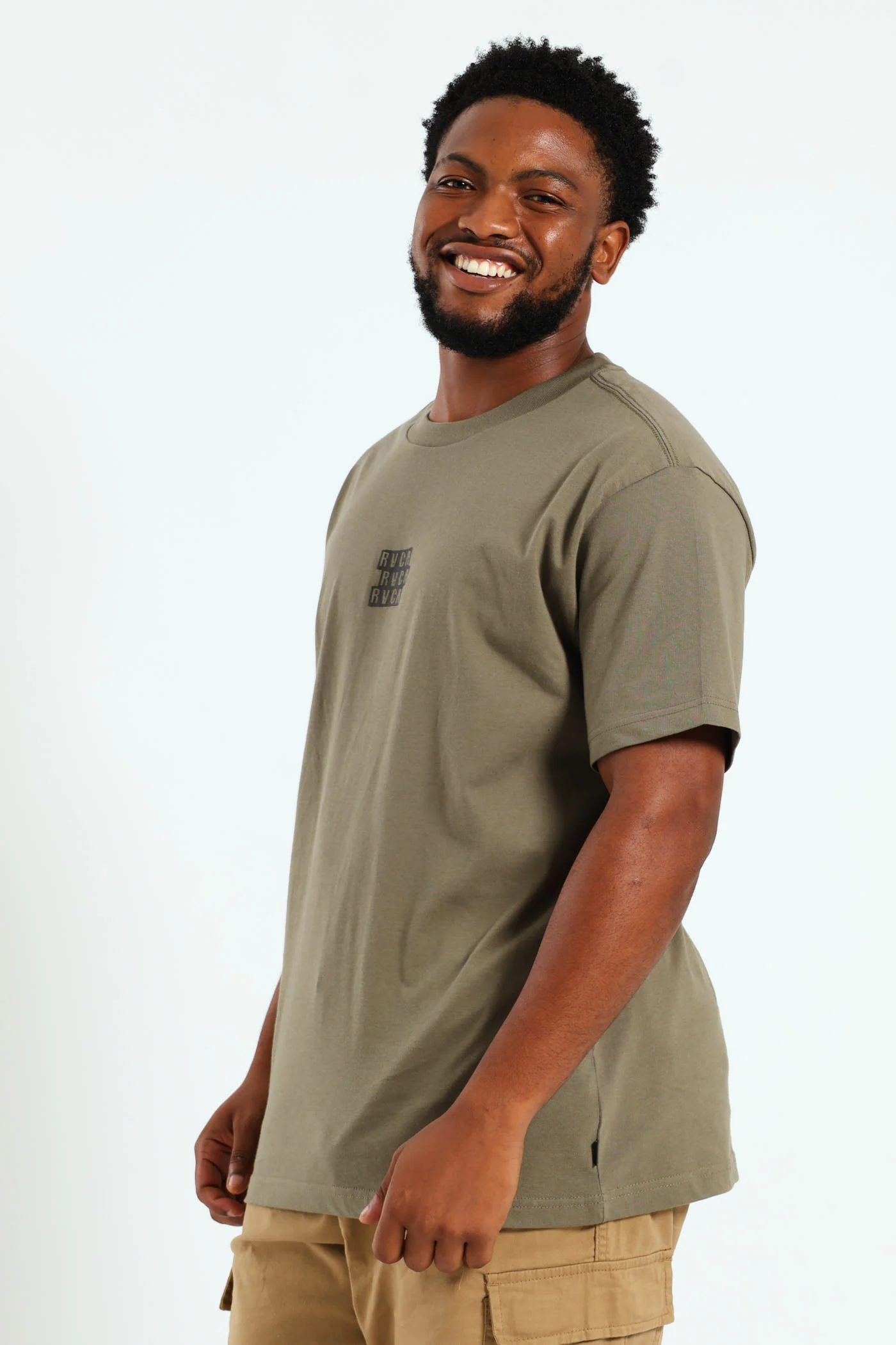 Blocked Tee - Olive - Image 3