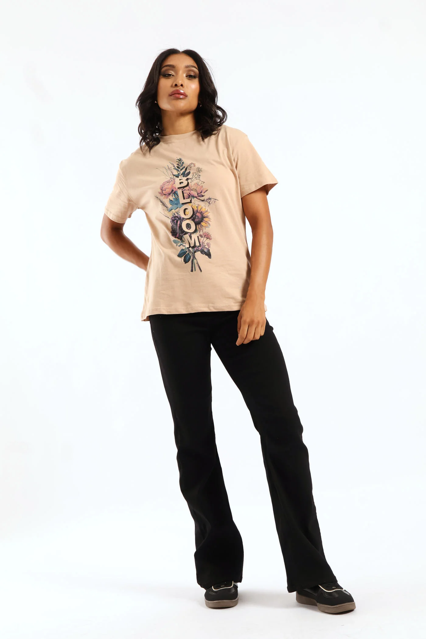 Bloom Autumn Bouquet Tee - Light Taupe - Image 2