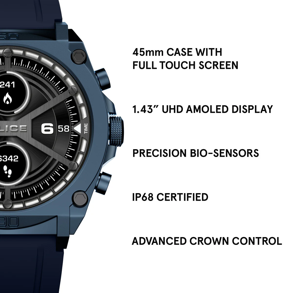 Blue Case & LED Screen Smart Watch With Blue Strap - Blue - Image 3