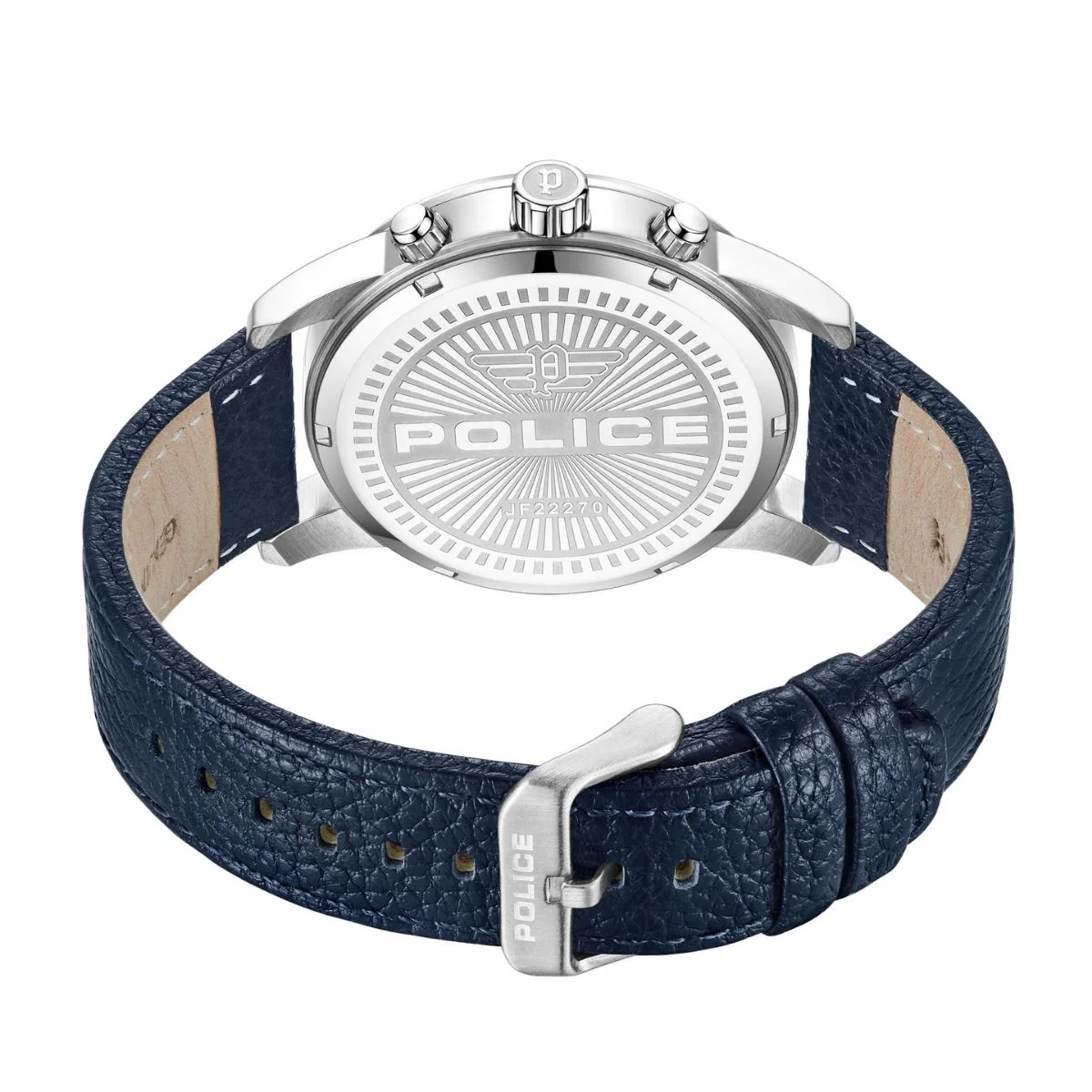 Blue Dial & Blue Leather Strap Multifunction Watch - Blue - Image 3