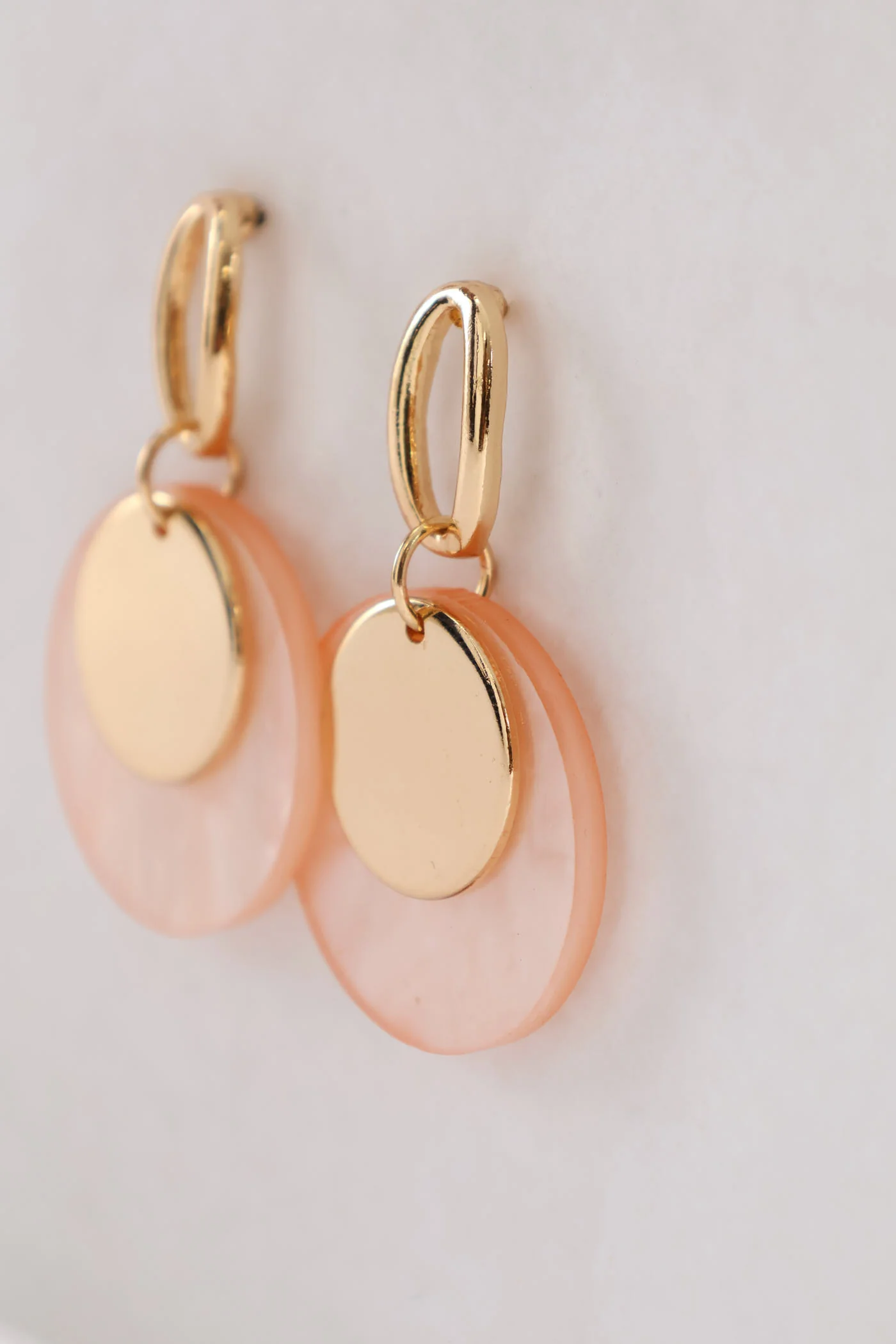Blush Resin Drop Earring - Gold - Image 3