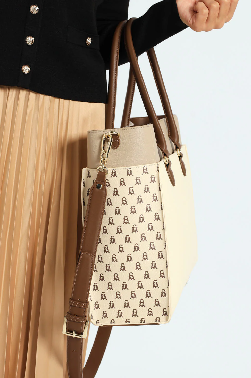 Bmario Large Tote Bag - Beige - Image 4