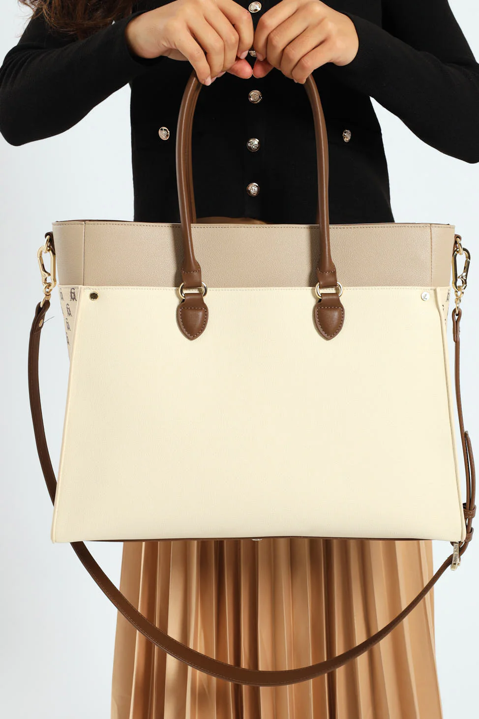 Bmario Large Tote Bag - Beige - Image 5