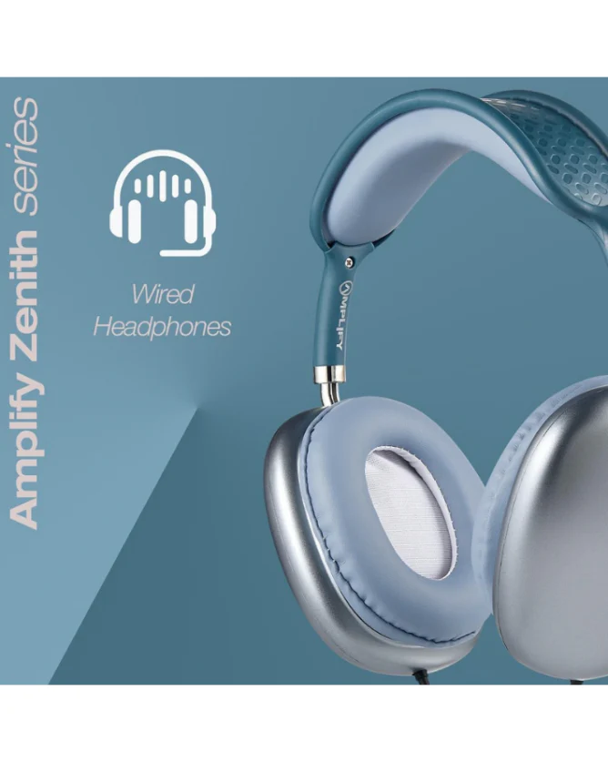 Zenith Series Aux Headphones Blue - Image 8