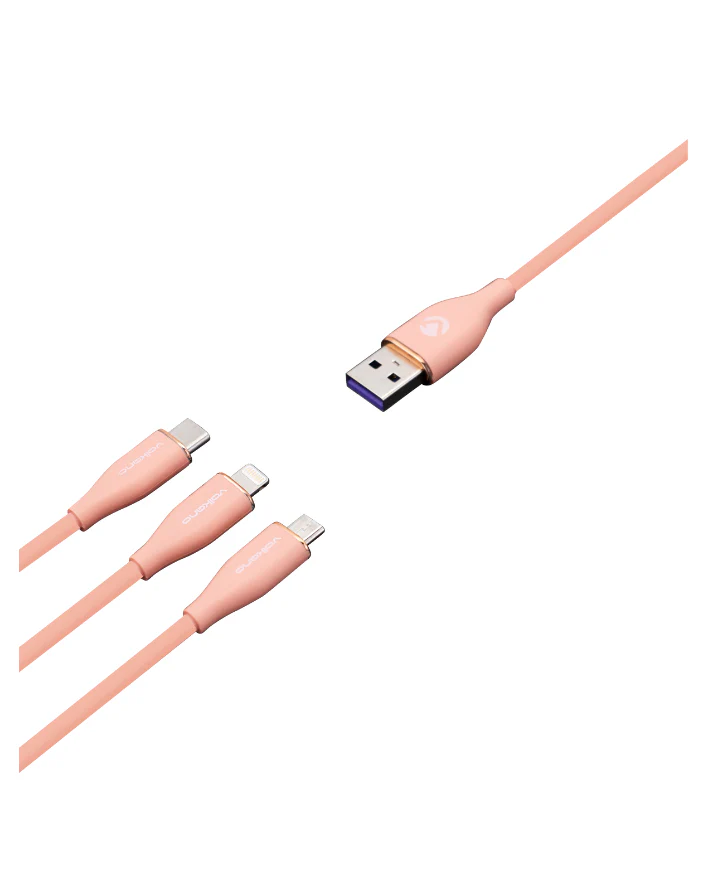 Flexi Series 3-in-1 Charging Cable - Pink - Image 3