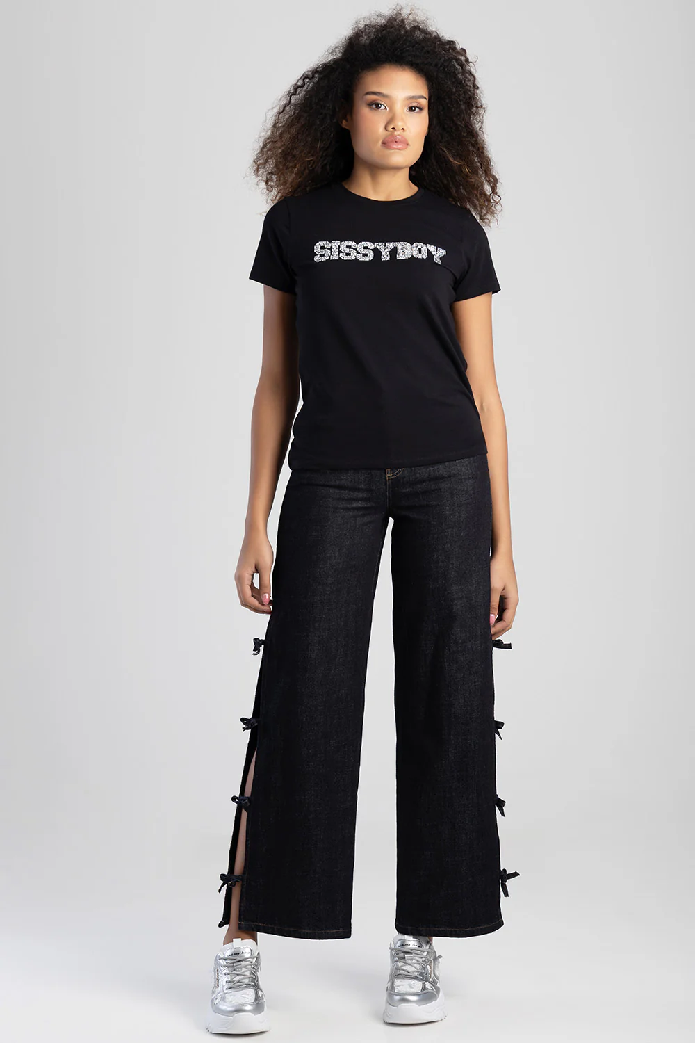 Bold Move Regular Fit Top With Bling Design - Black - Image 4