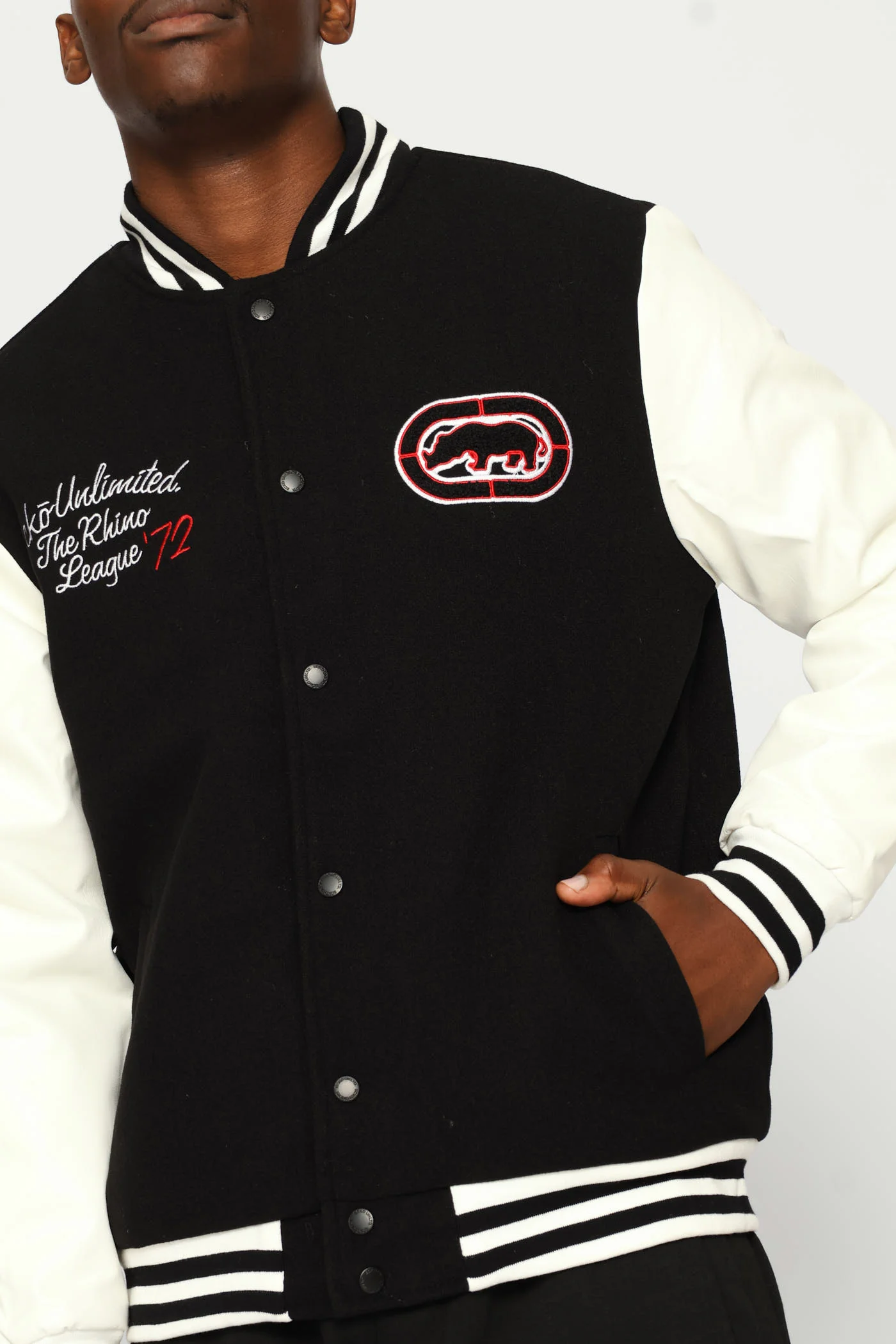 Bomber Jacket - Black/Cream - Image 2