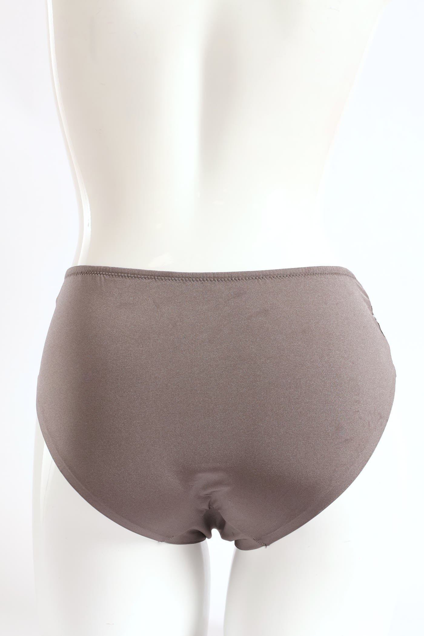 Bonded Microfibre & Lace Boyleg Panty - Grey - Image 2