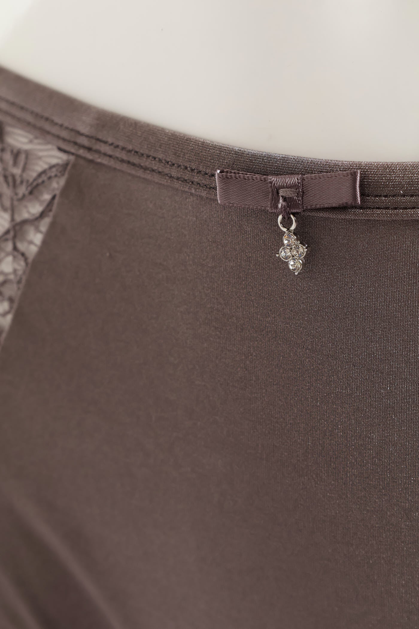 Bonded Microfibre & Lace Boyleg Panty - Grey - Image 3