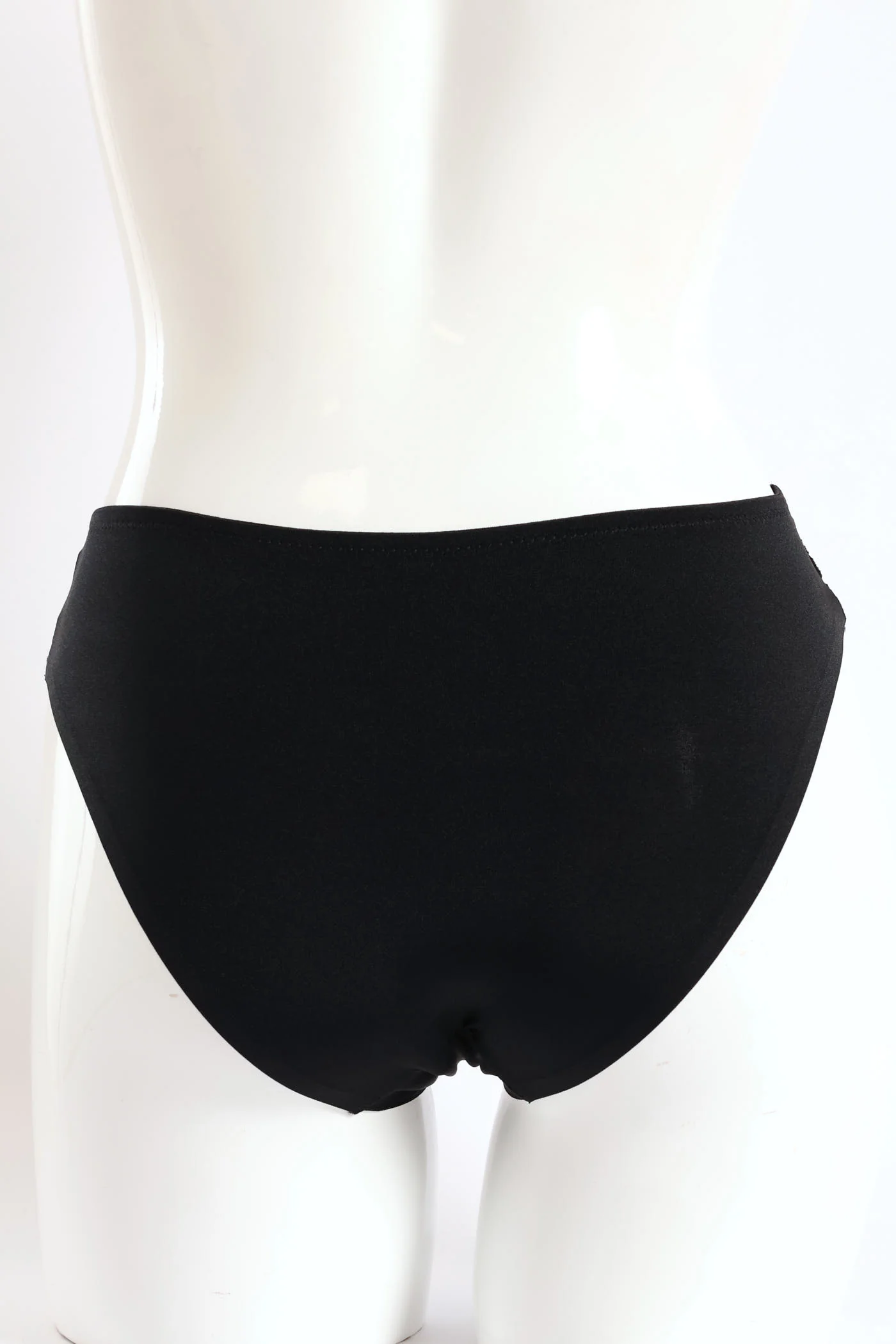 Bonded Microfibre & Lace Brazilian Panty - Black - Image 2