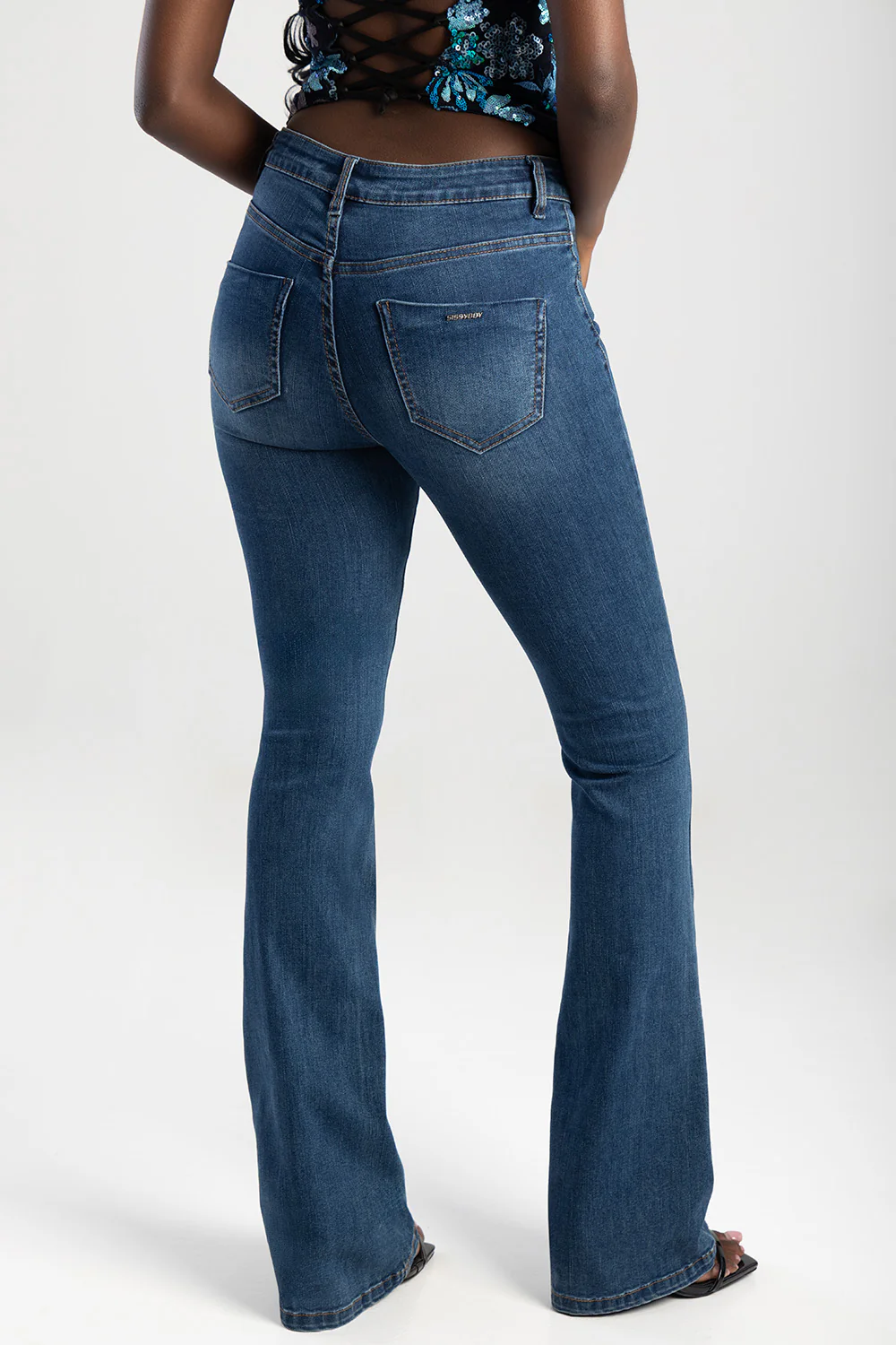 Bootleg Denim Jean - Med Wash - Image 2
