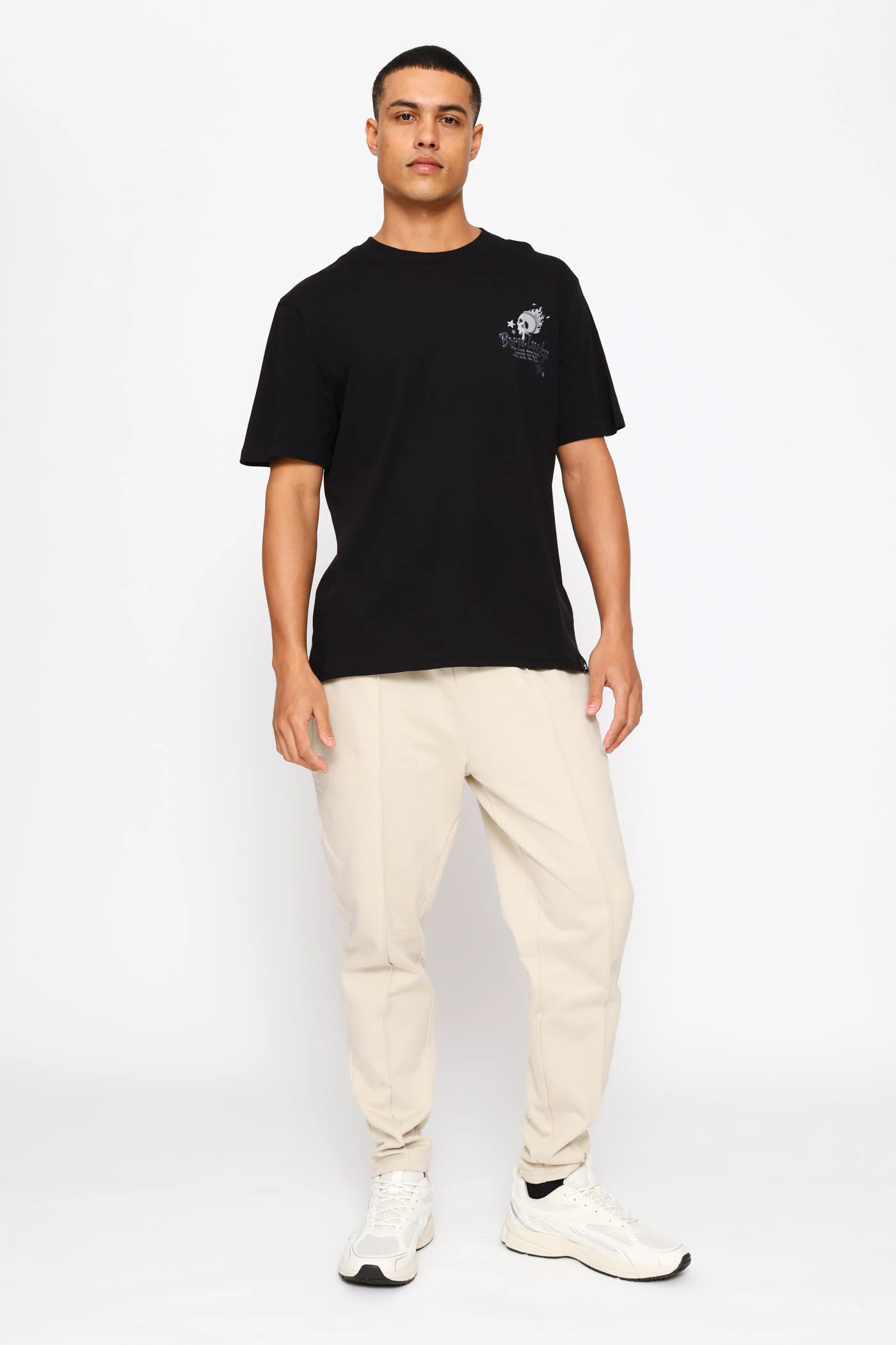 Born Lucky Front & Back Tee - Black - Image 5