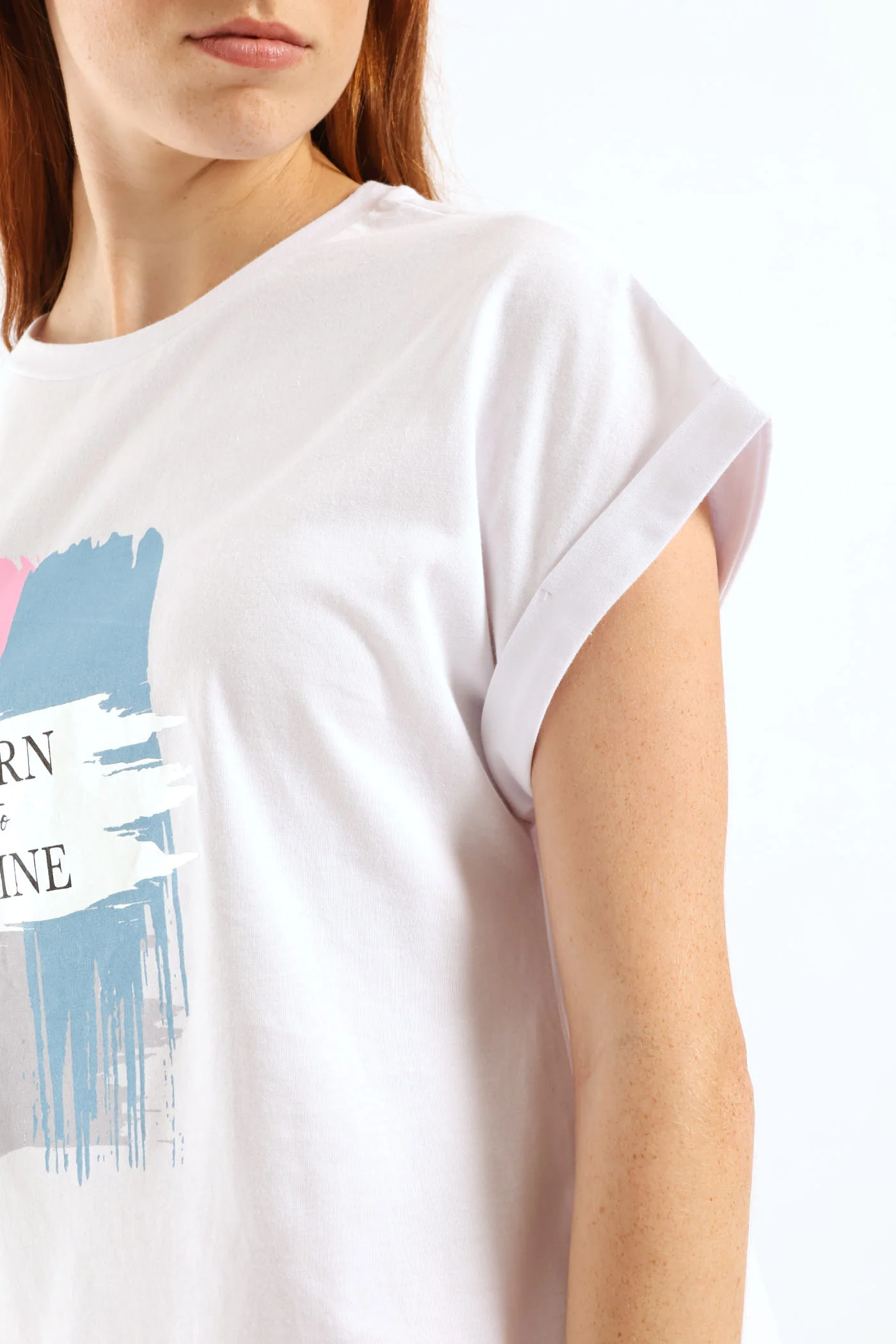 Born To Shine Foil Muscle Tee - White - Image 5