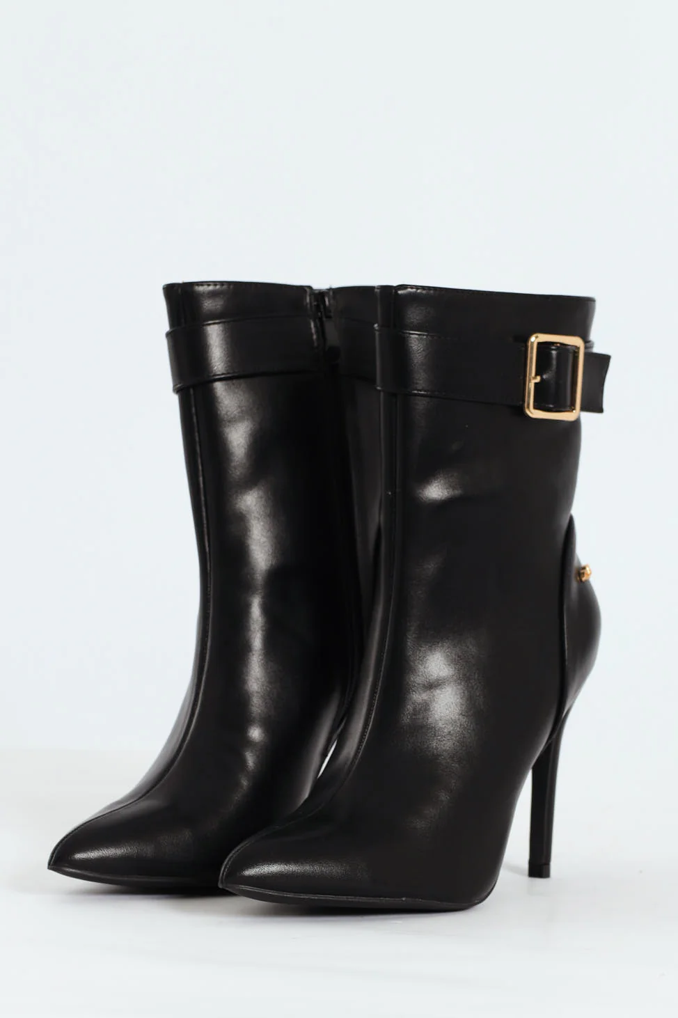 Boss 20 Buckle Stiletto Ankle Boot - Black - Image 3