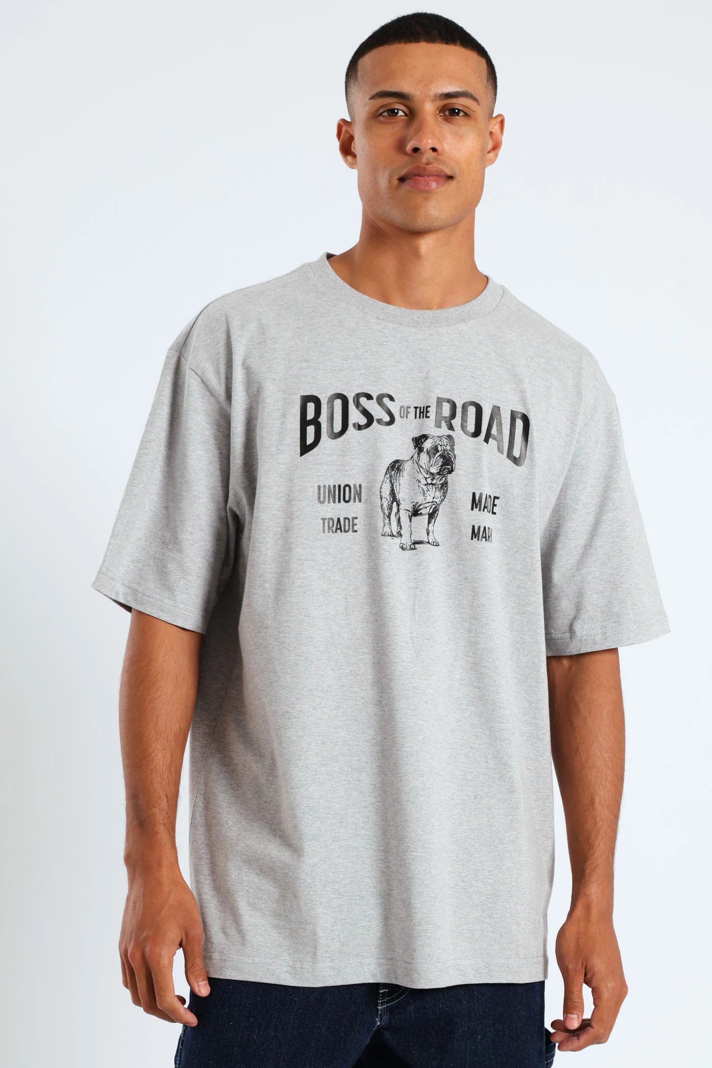 Botr Patch Tee - Grey Melange - Image 2
