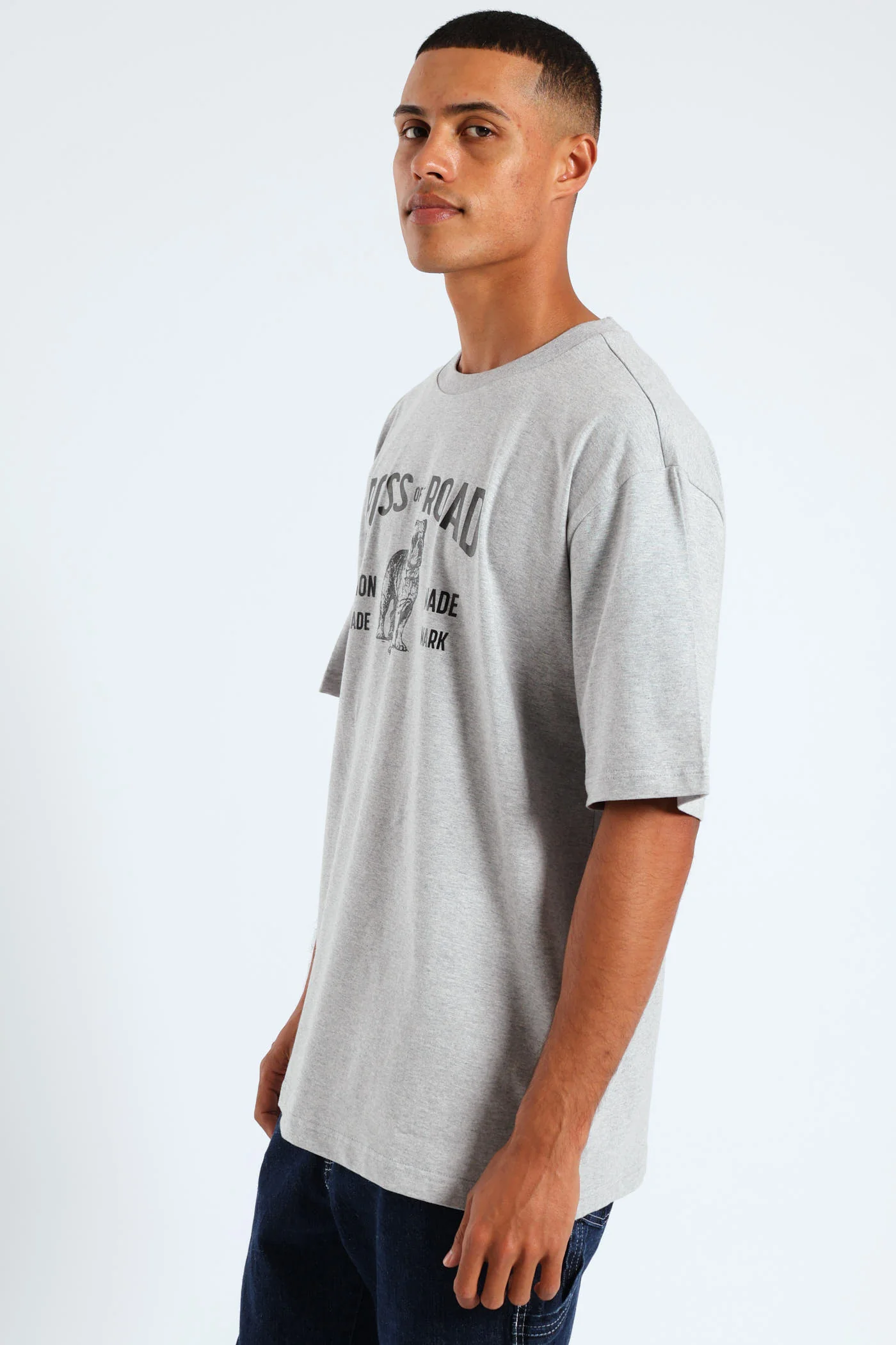 Botr Patch Tee - Grey Melange - Image 3