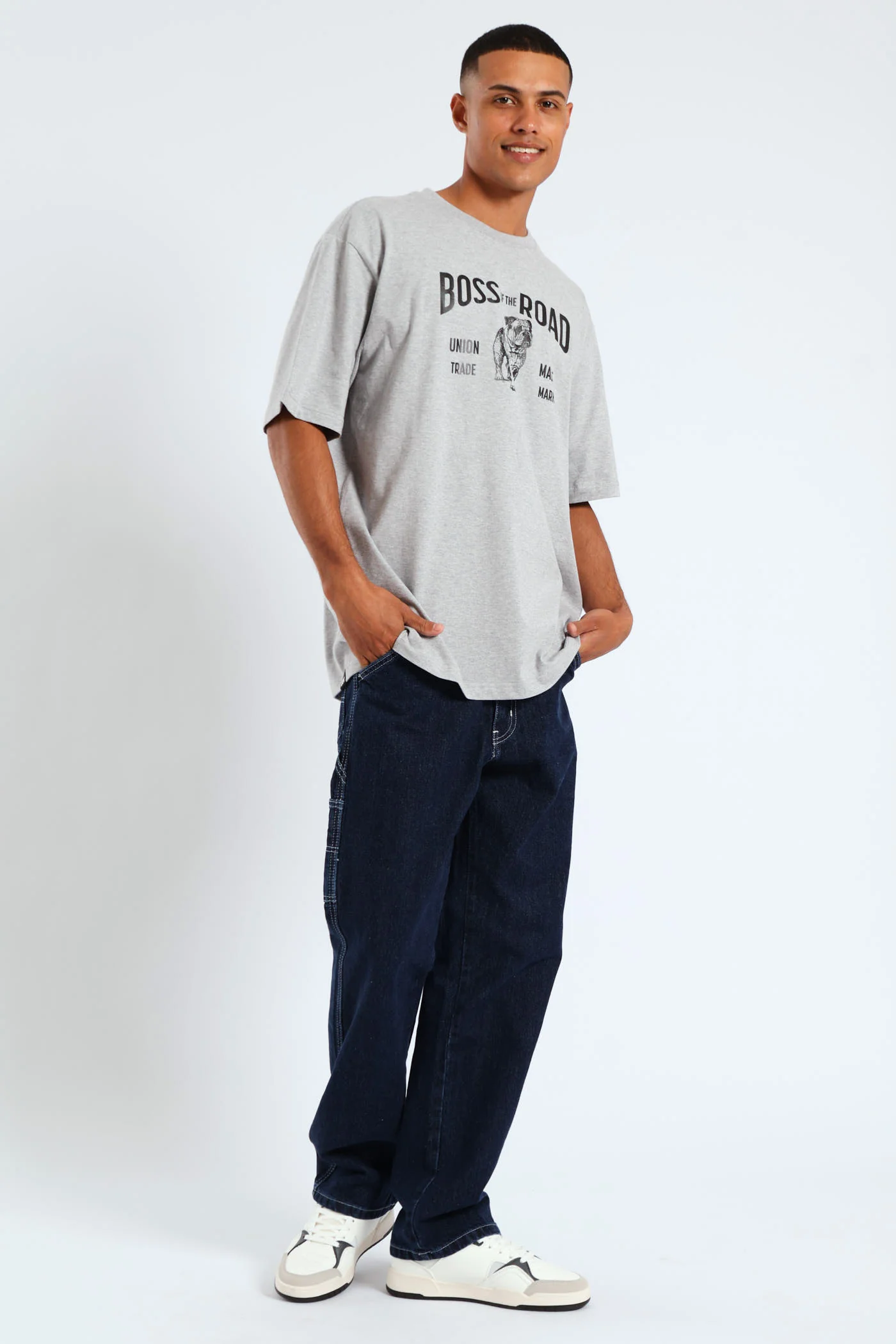 Botr Patch Tee - Grey Melange - Image 6