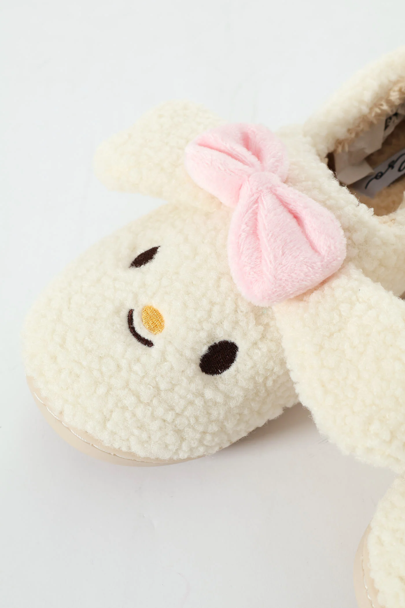Bow Detail Full Closed Slipper - Natural - Image 2