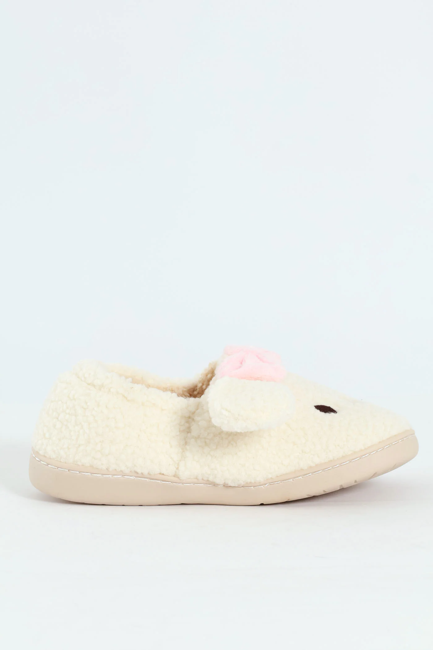 Bow Detail Full Closed Slipper - Natural - Image 5