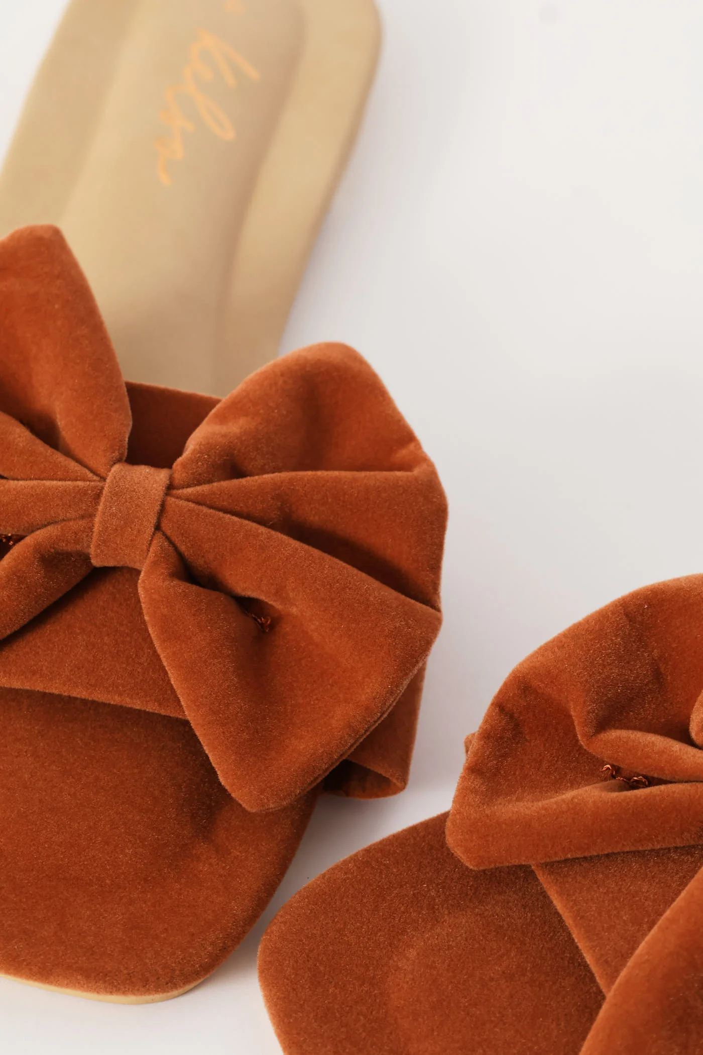 Bow Detail Multi Fabric Sandal - Tan - Image 2