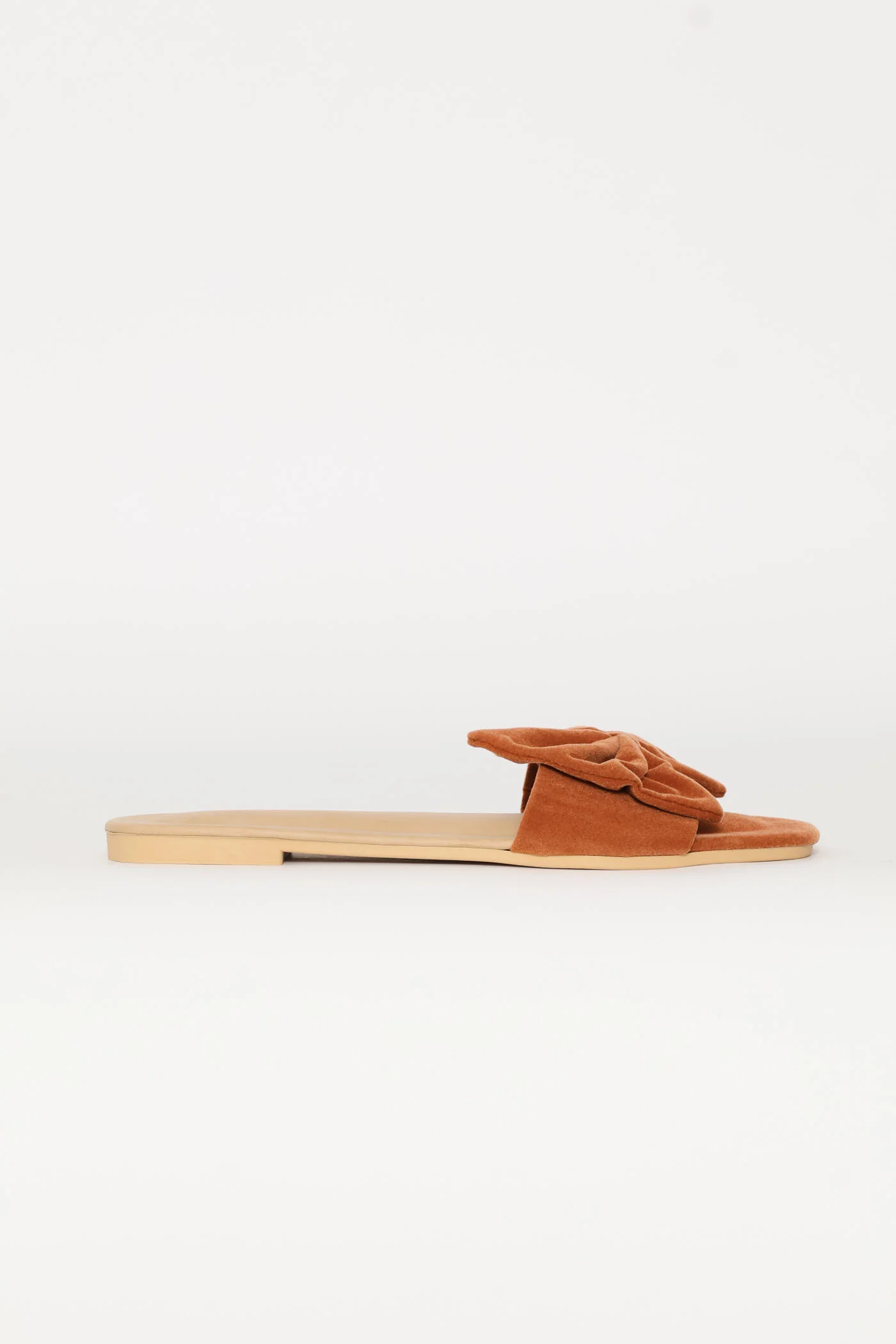 Bow Detail Multi Fabric Sandal - Tan - Image 3