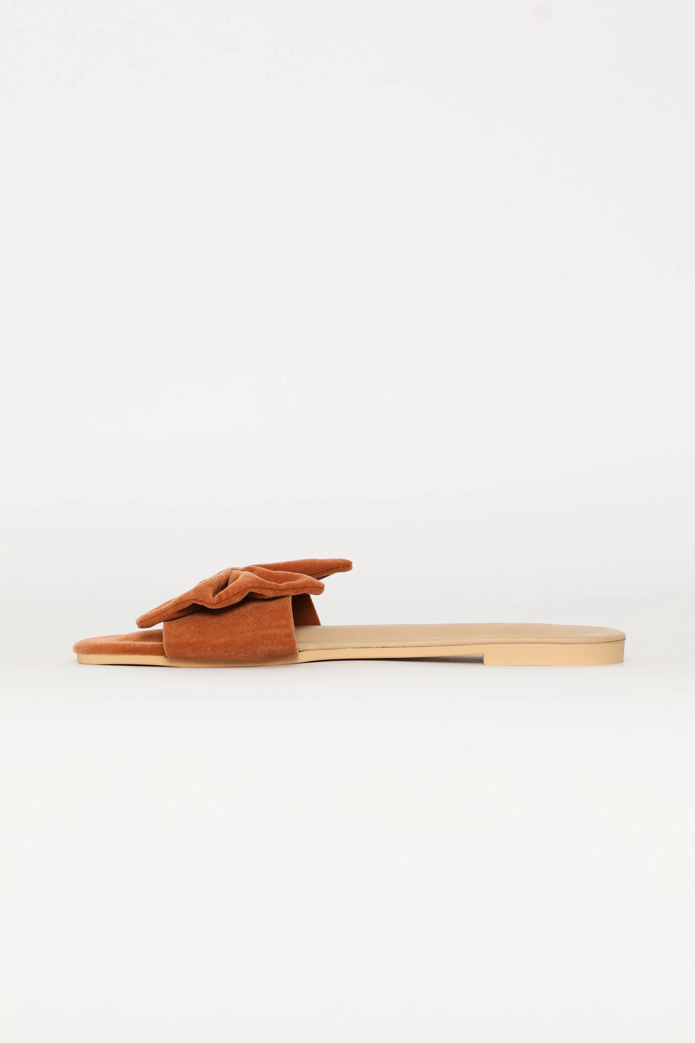 Bow Detail Multi Fabric Sandal - Tan - Image 4