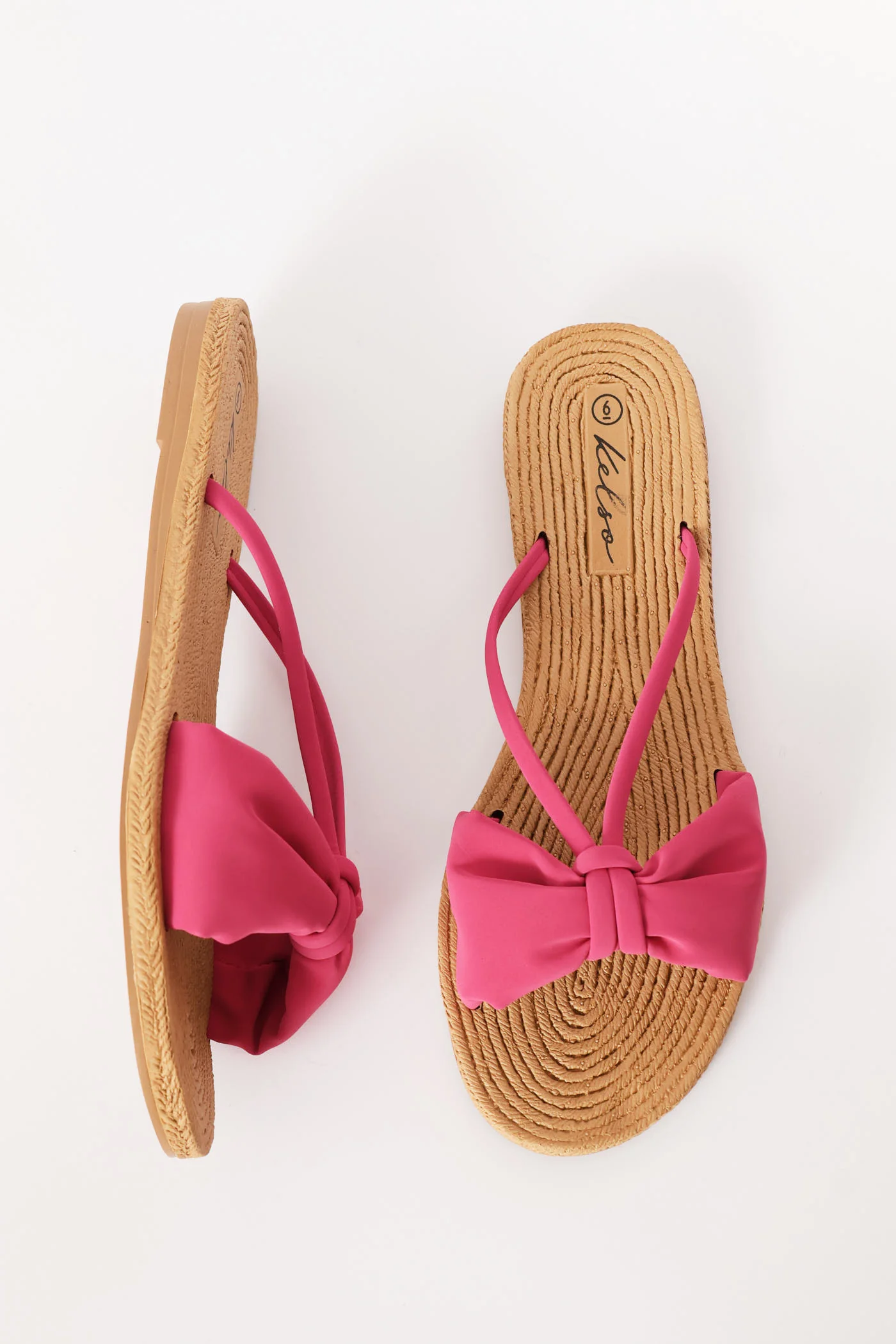 Bow Detail Sandal - Cerise - Image 2