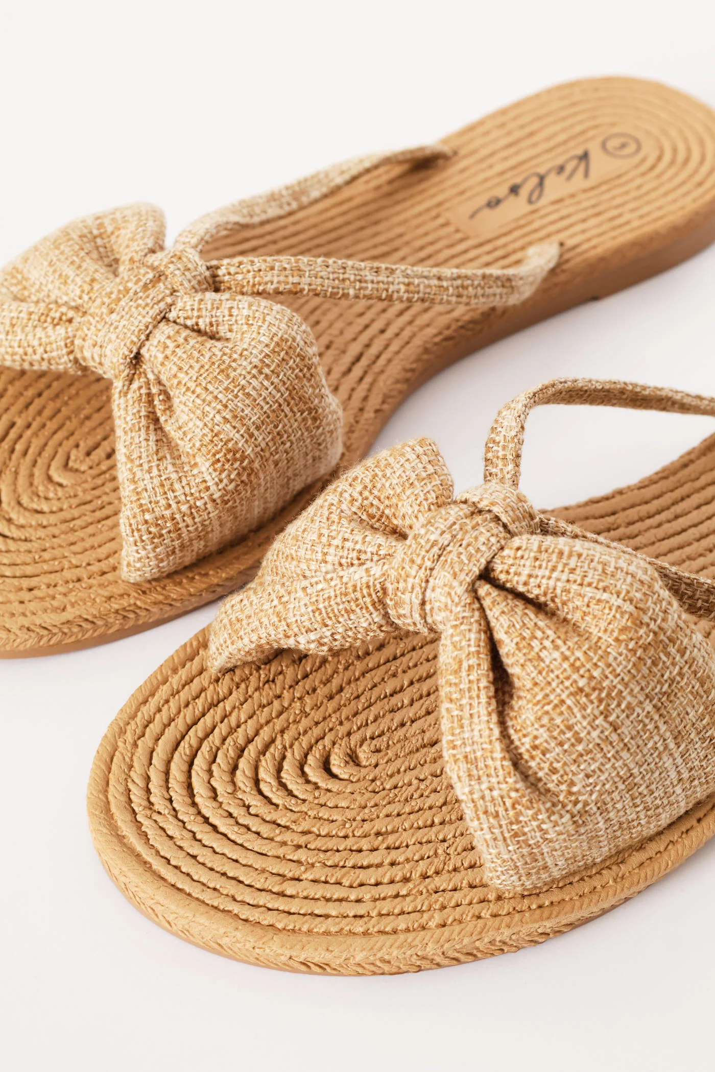 Bow Detail Sandal - Natural - Image 2