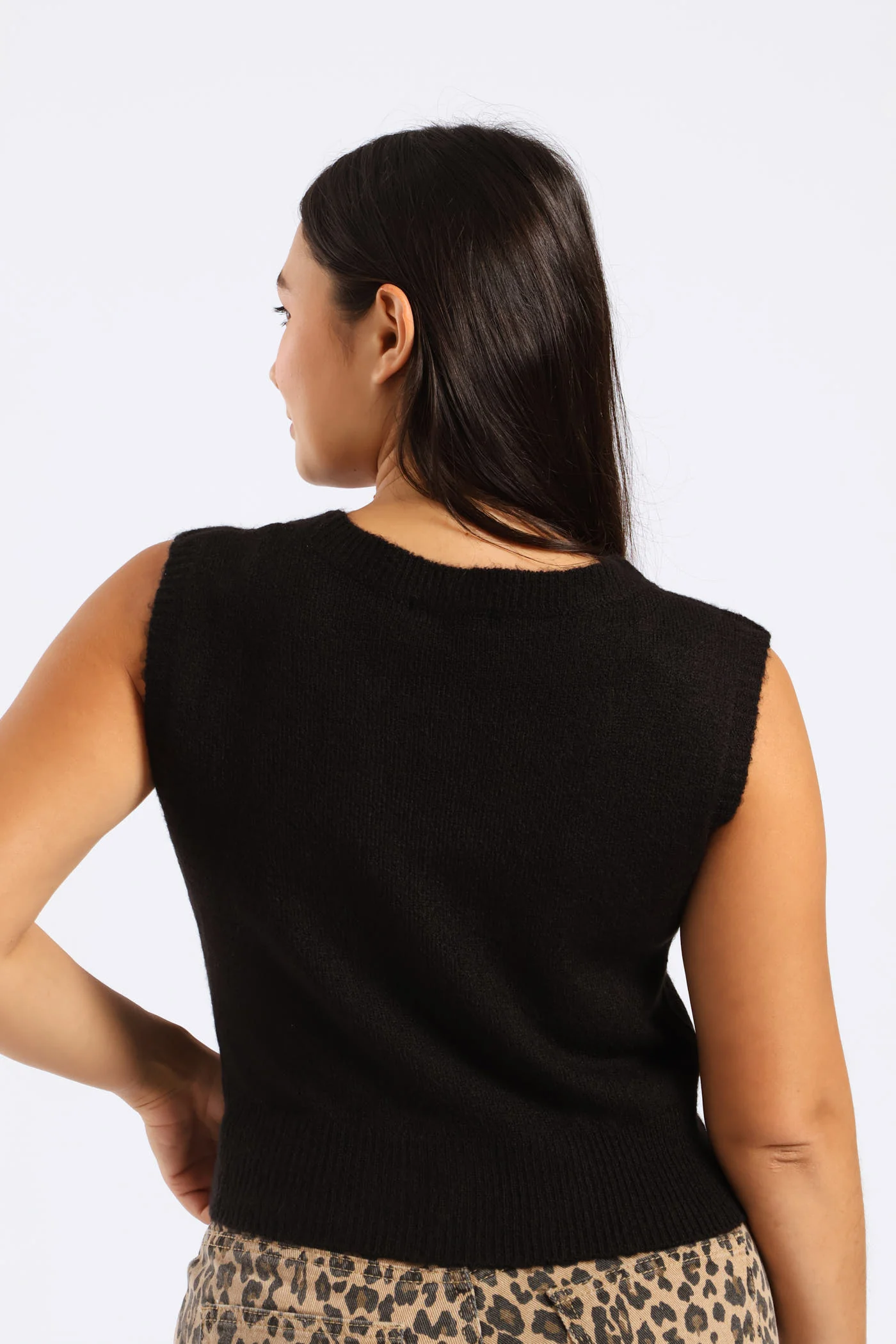 Bow Front Vest - Black - Image 3