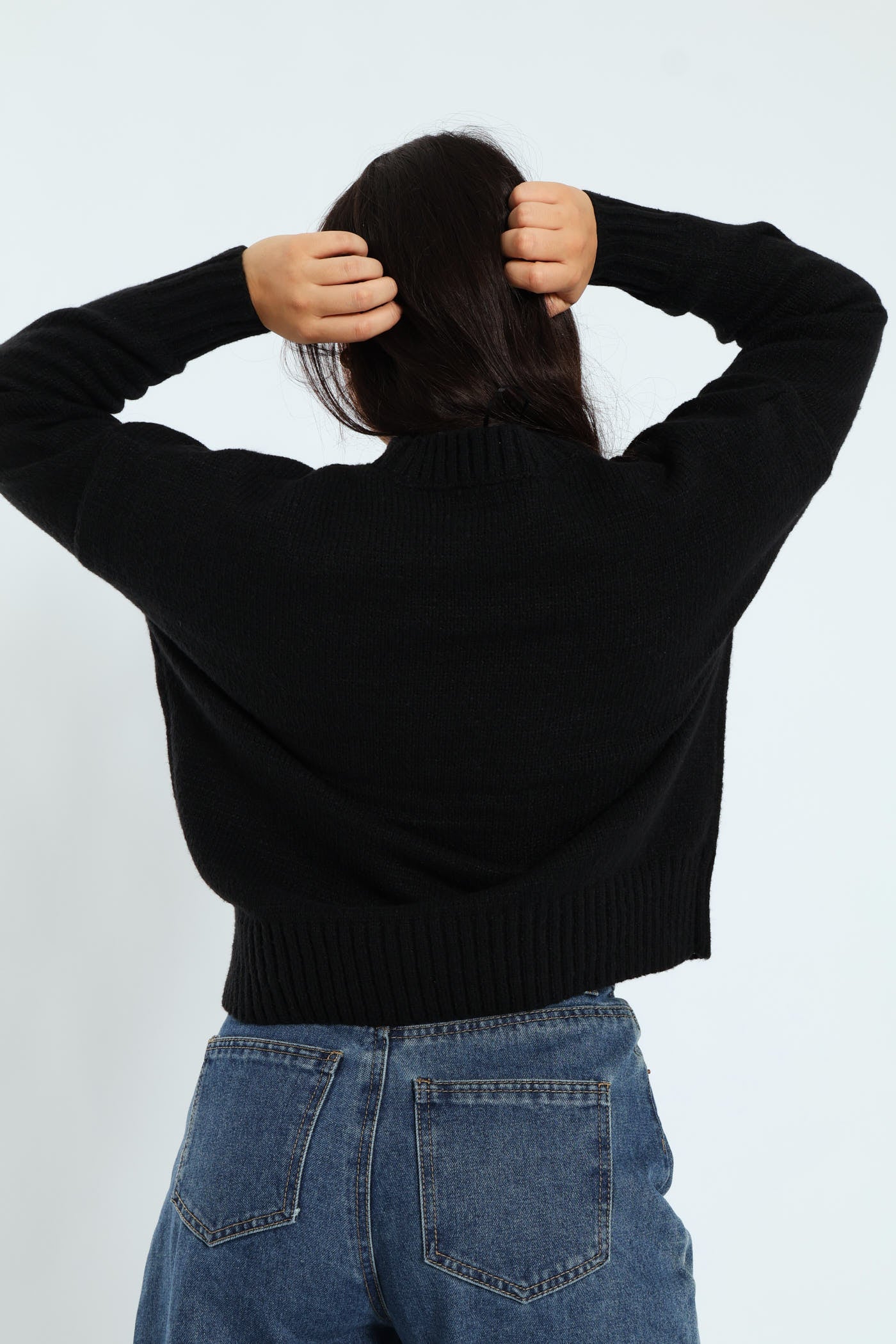 Bow Knit Pullover - Black - Image 2