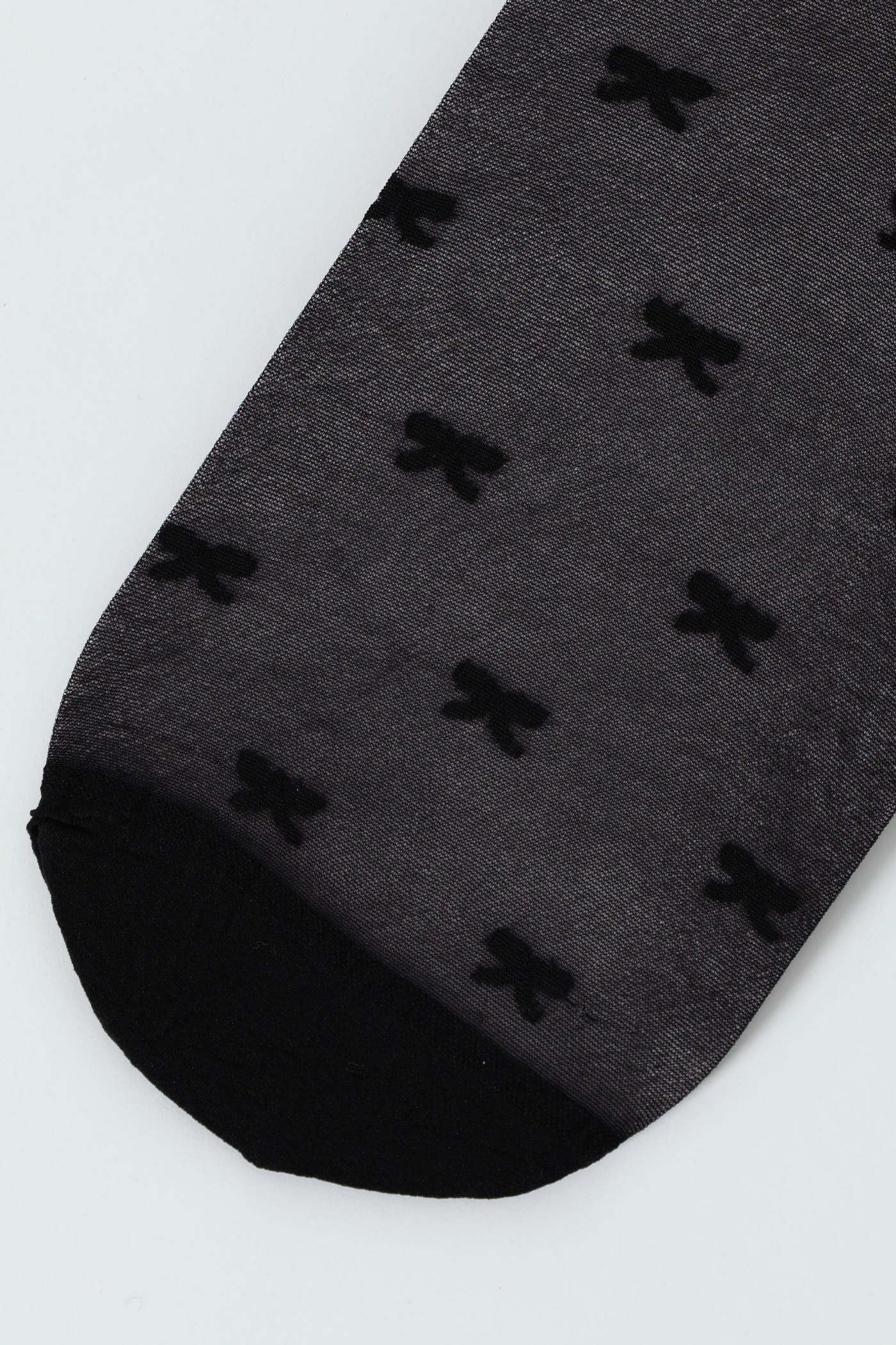 Bow Print Stocking - Black - Image 2