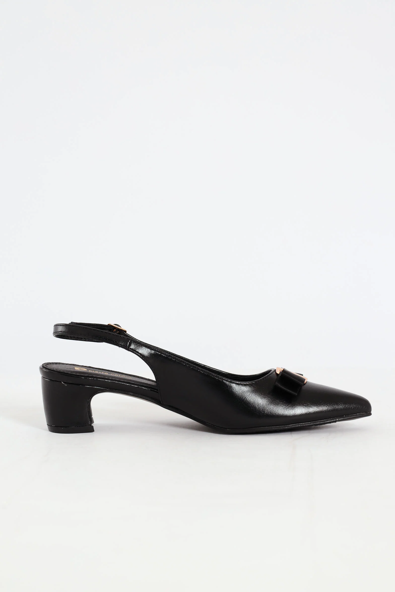 Bow Slingback Kitten Heel - Black - Image 3