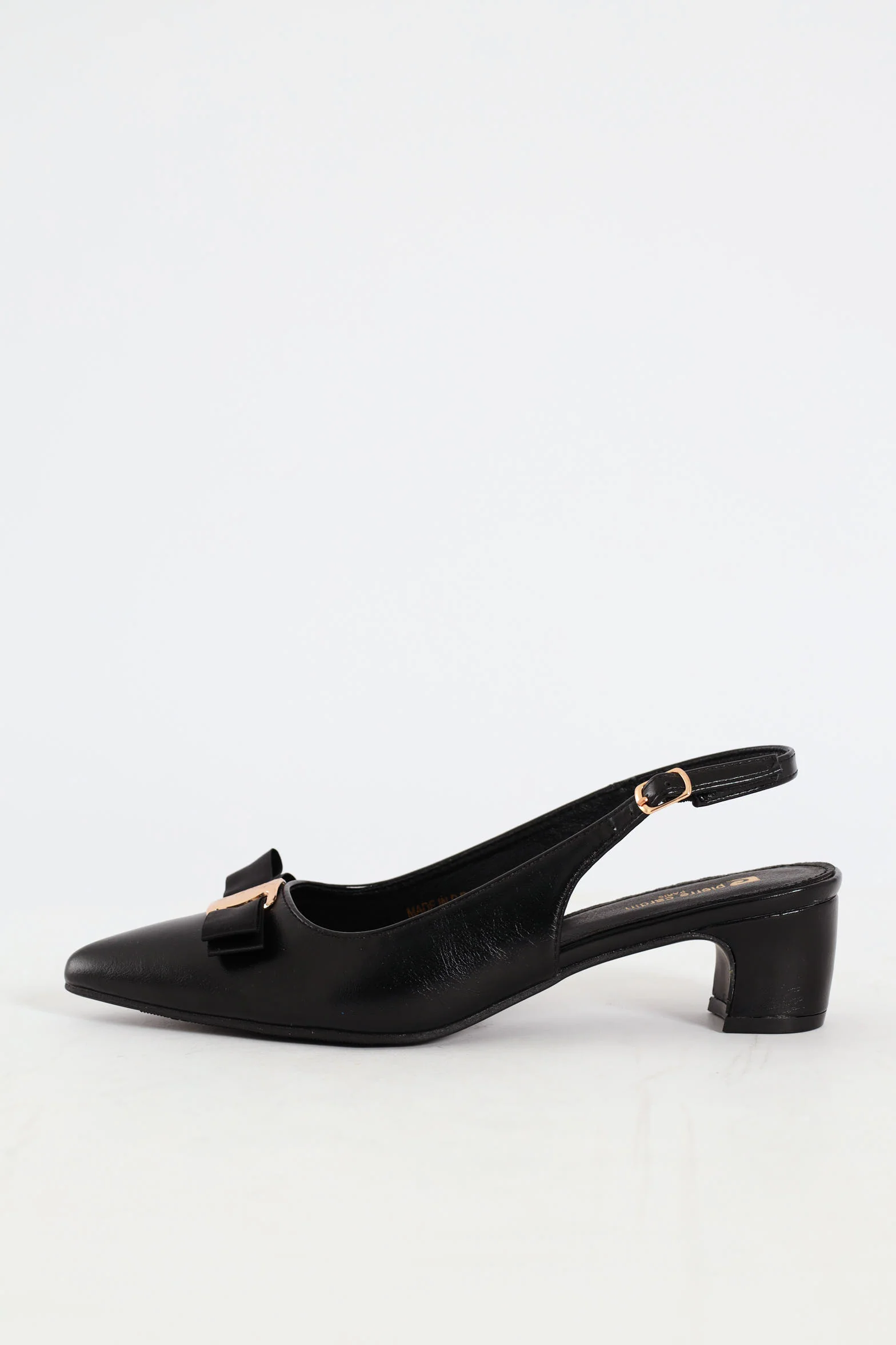 Bow Slingback Kitten Heel - Black - Image 4