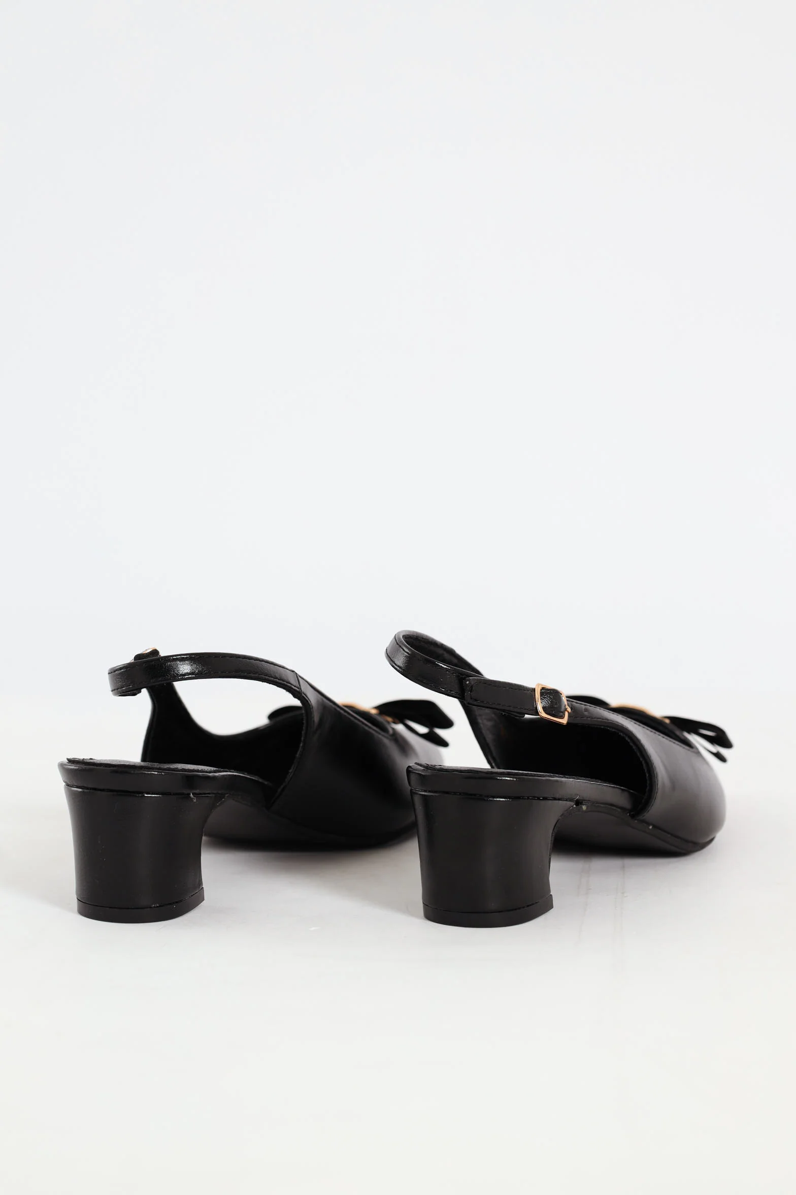 Bow Slingback Kitten Heel - Black - Image 5
