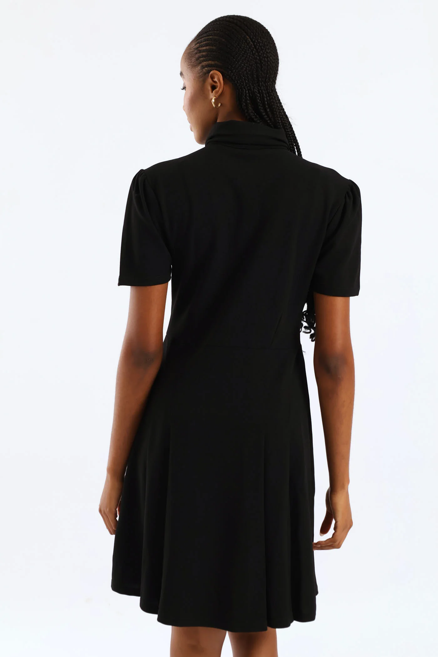 Box Pleated Preppy Dress - Black - Image 5