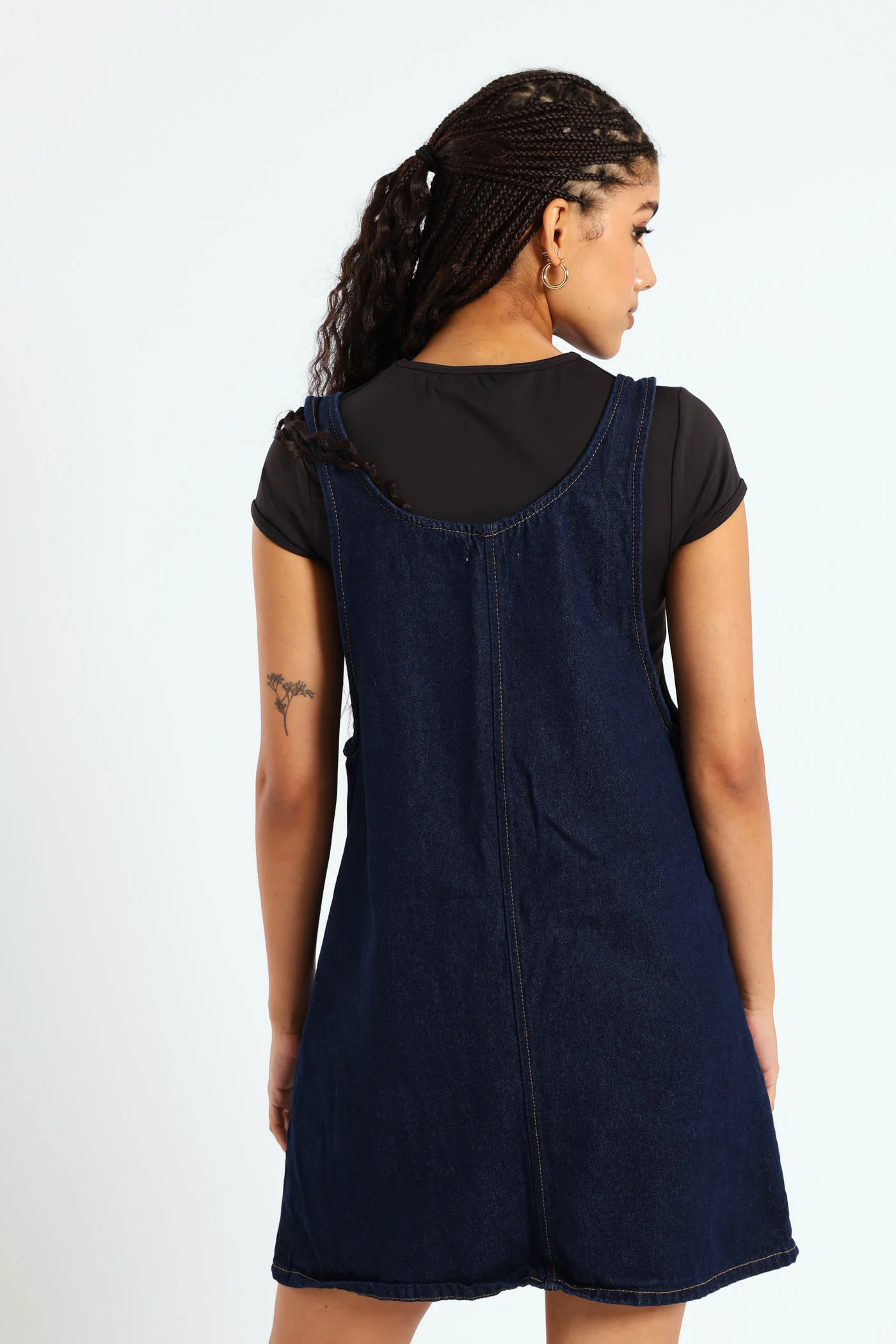 Boxy Denim Pinafore Dress - Ink - Image 2